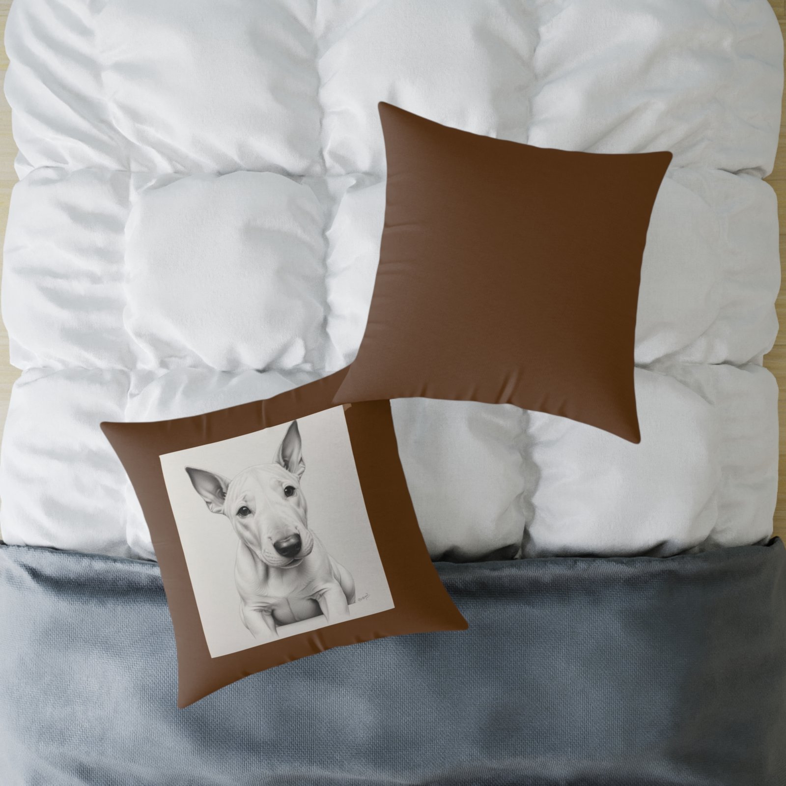 English Bull Terrier Square Poly Canvas Pillow - Image 16