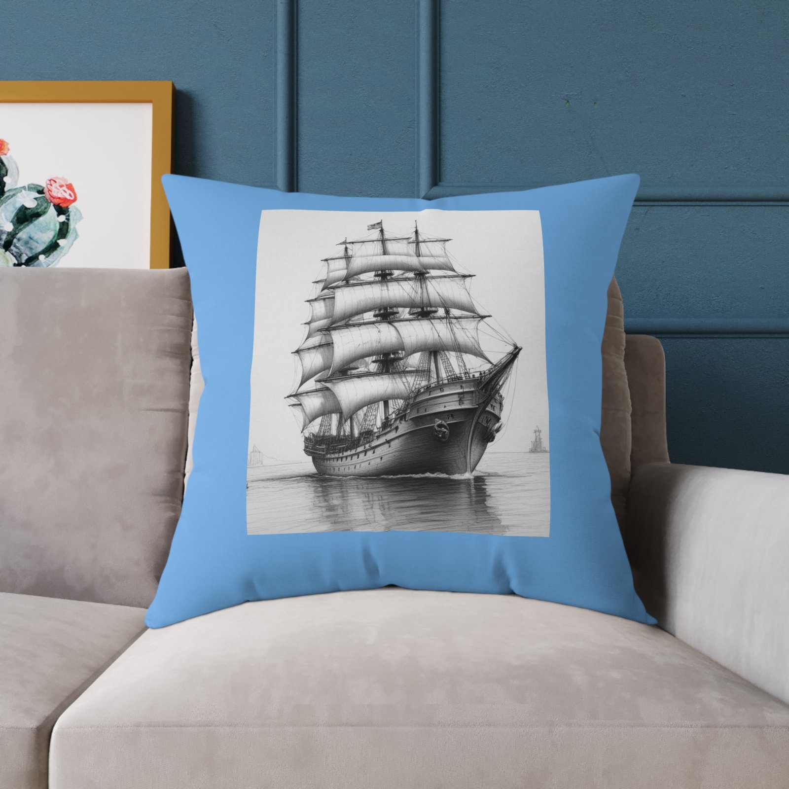 Ship Square Poly Canvas Pillow - Image 19