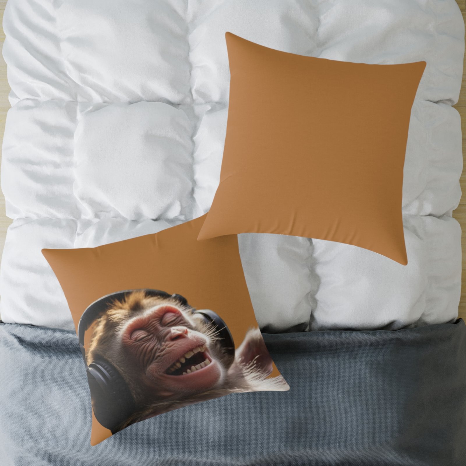 Funny Monkey Poly Canvas Pillow - Image 20