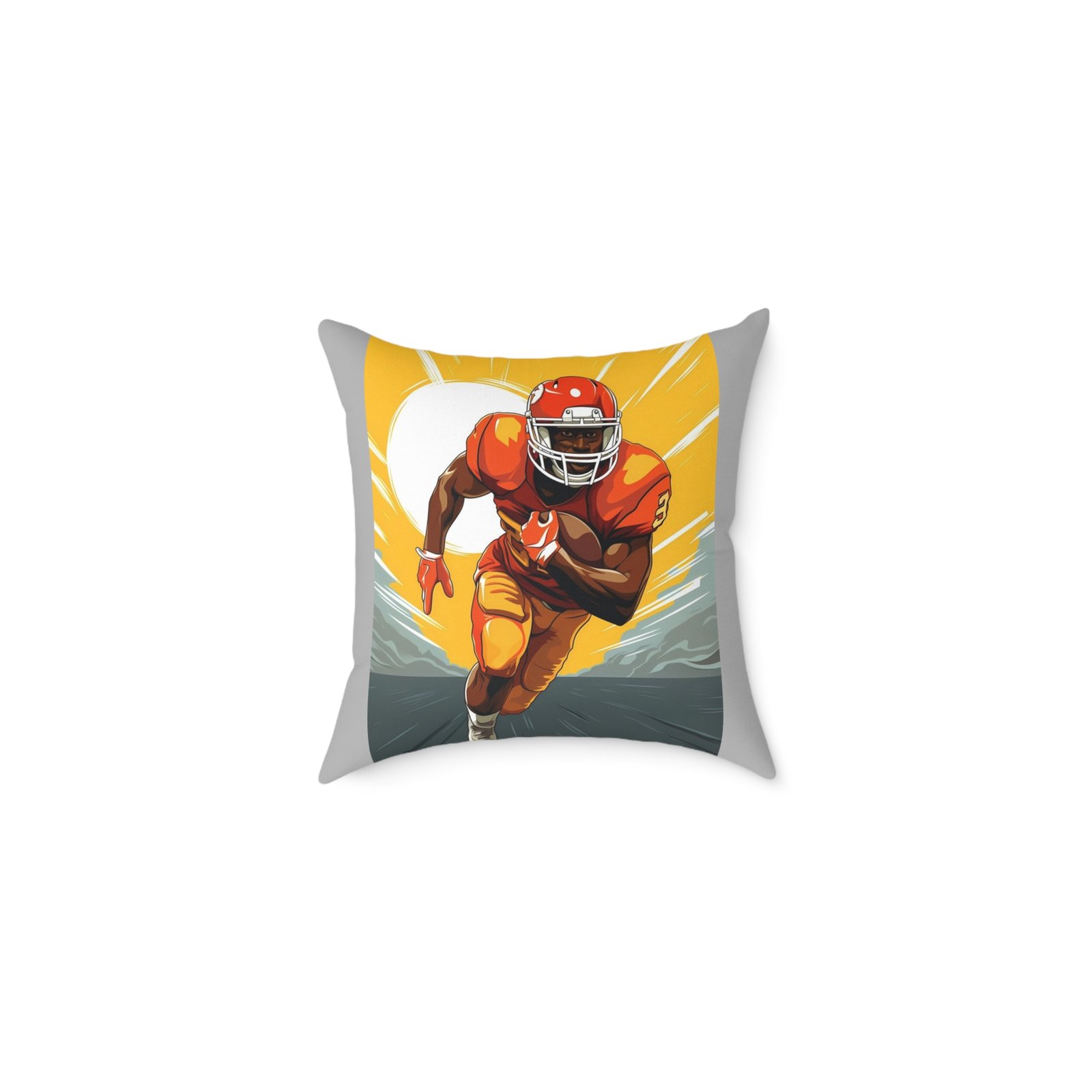 American Football Square Poly Canvas Pillow