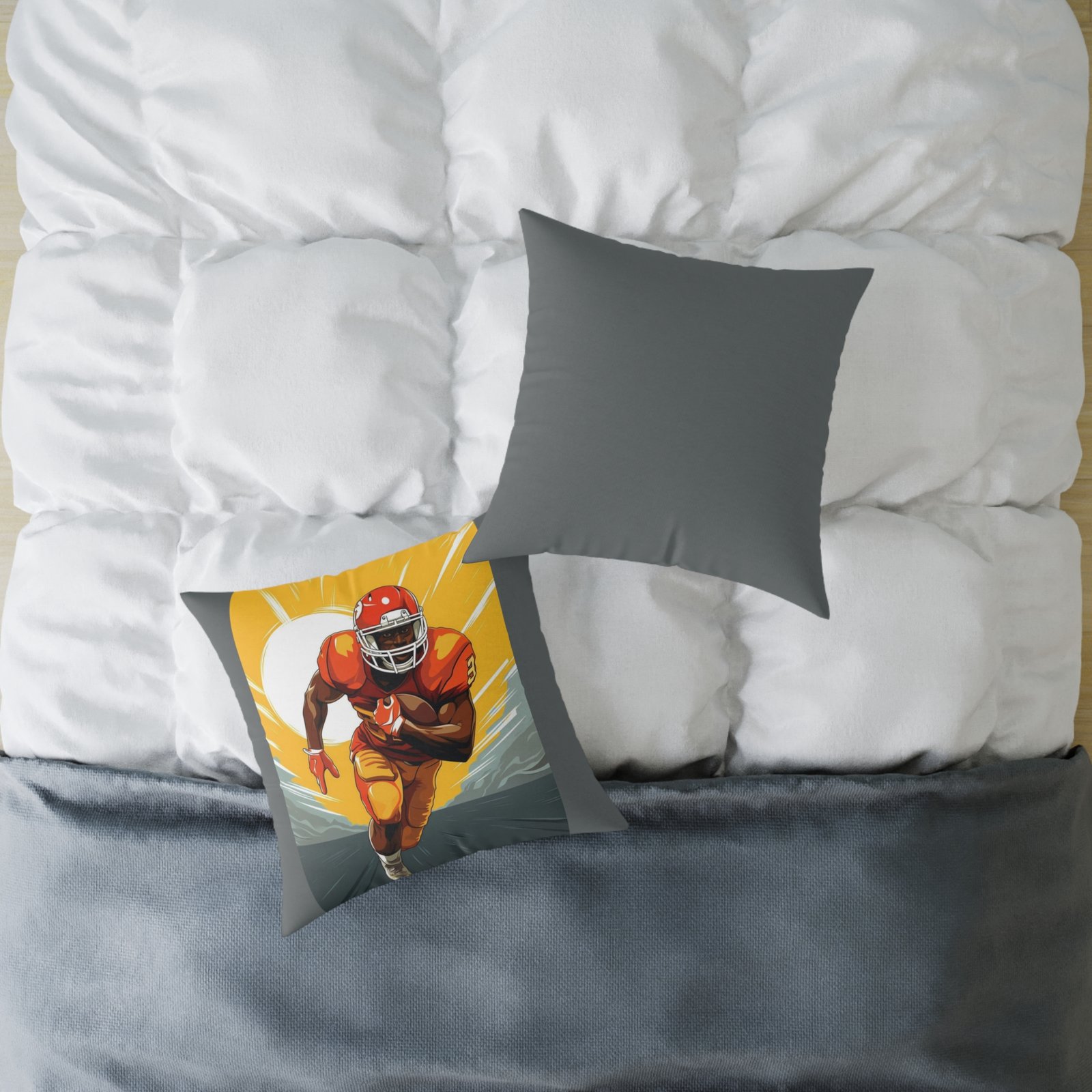 American Football Square Poly Canvas Pillow - Image 12