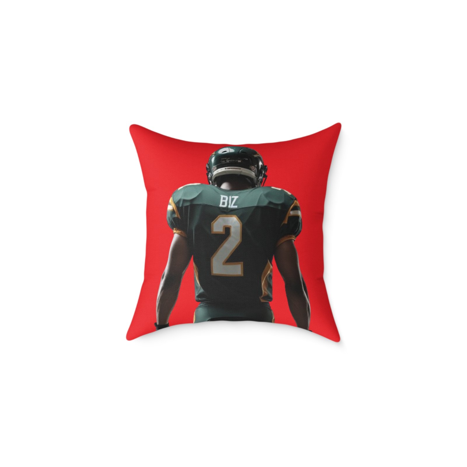American Football Square Poly Canvas Pillow - Image 5