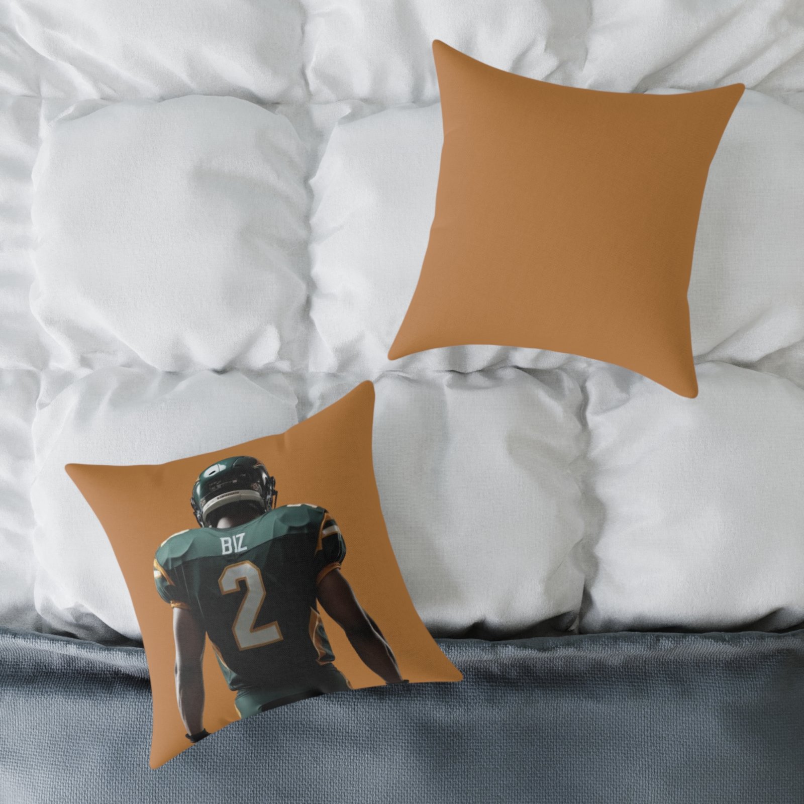 American Football Square Poly Canvas Pillow - Image 8