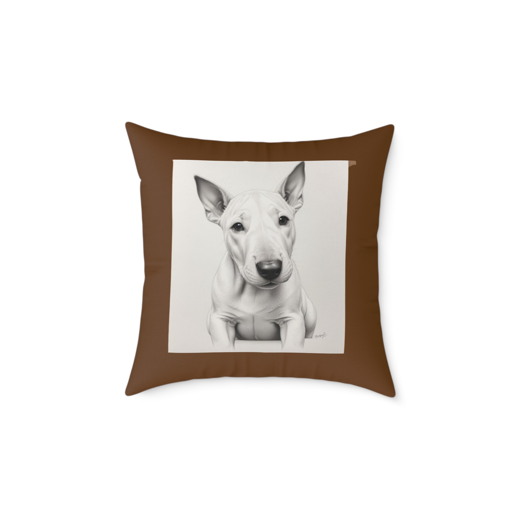 English Bull Terrier Square Poly Canvas Pillow - Image 9