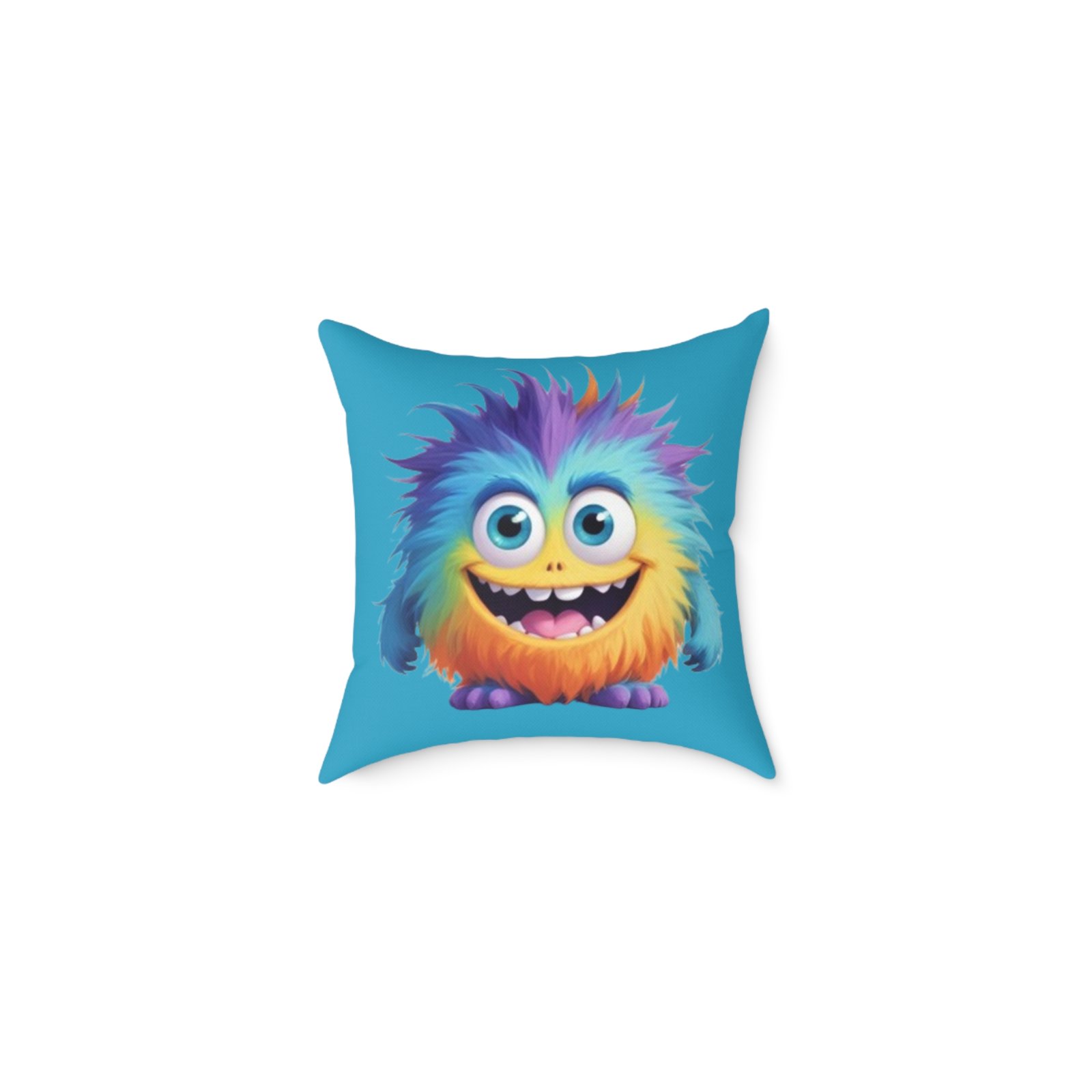 Funny Monster Square Poly Canvas Pillow