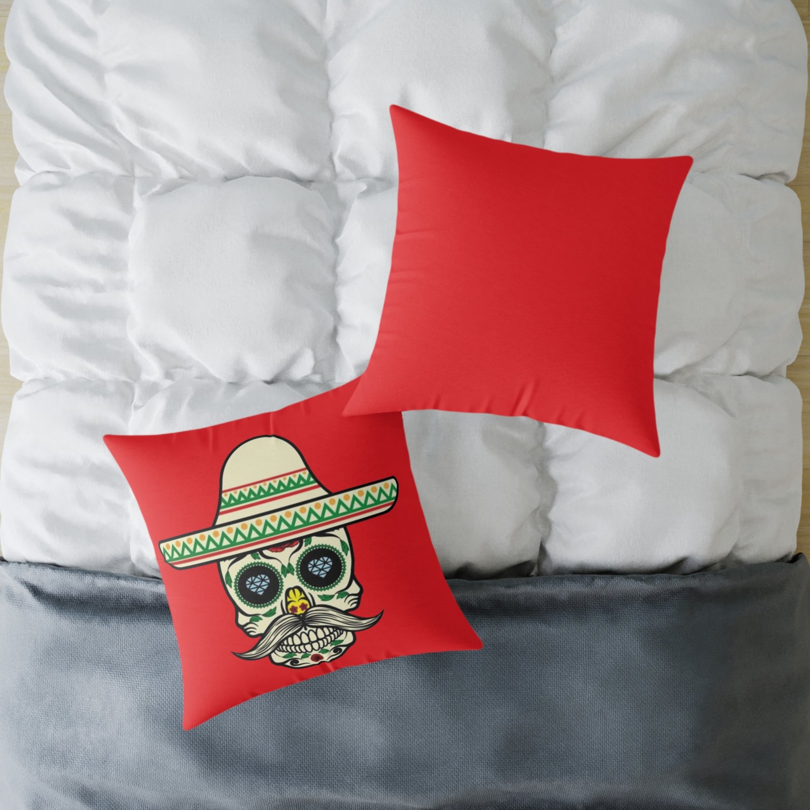 Mexican Tattoo Square Poly Canvas Pillow - Image 16