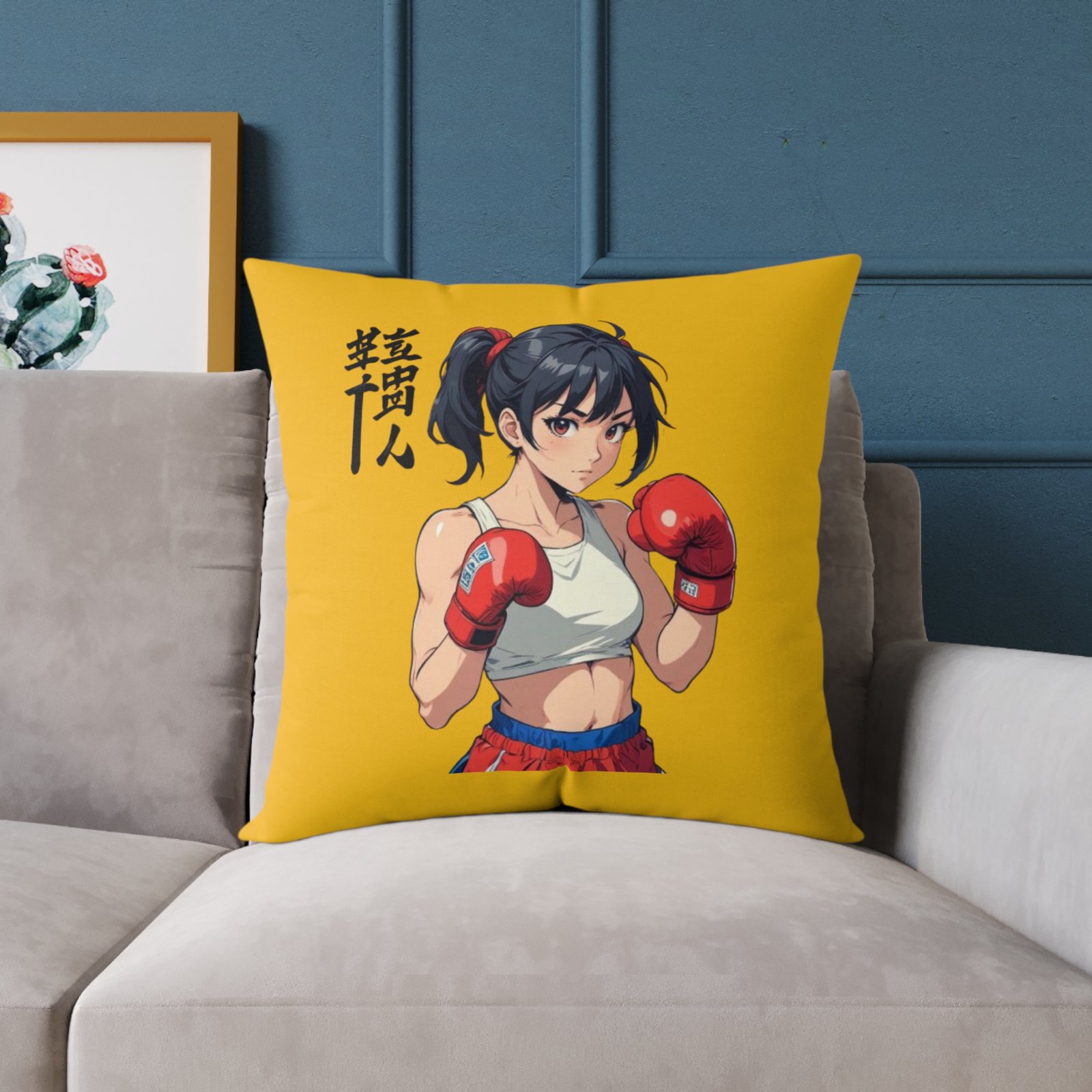 Boxing Square Poly Canvas Pillow - Image 15