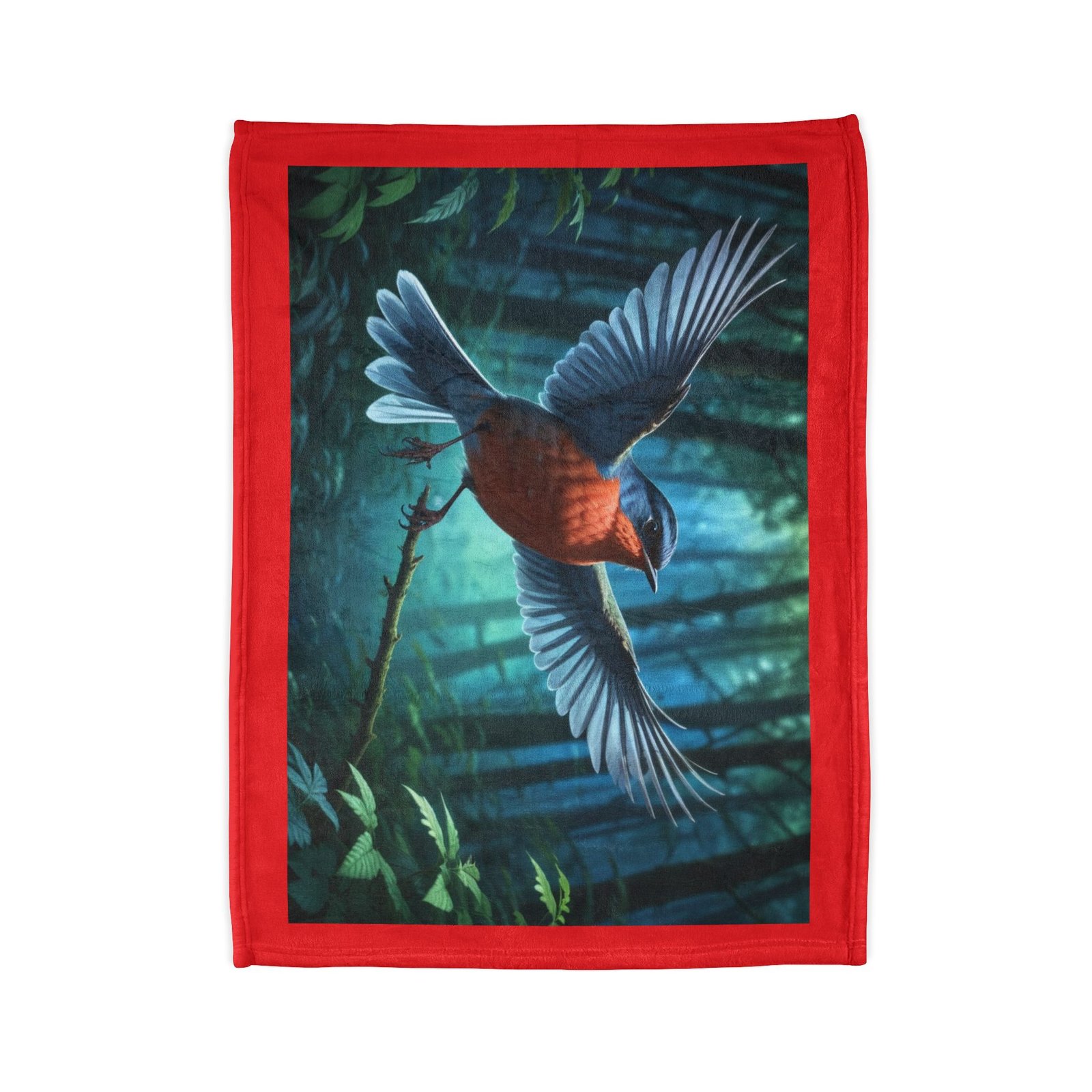 Robin Red Breast Soft Polyester Blanket - Image 2