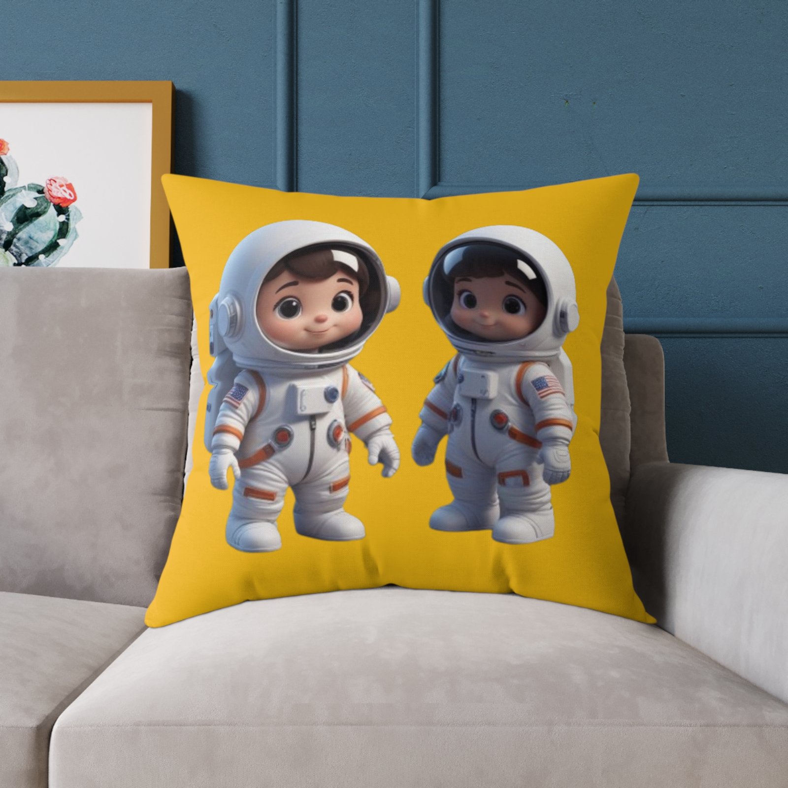Astronauts Square Poly Canvas Pillow - Image 19