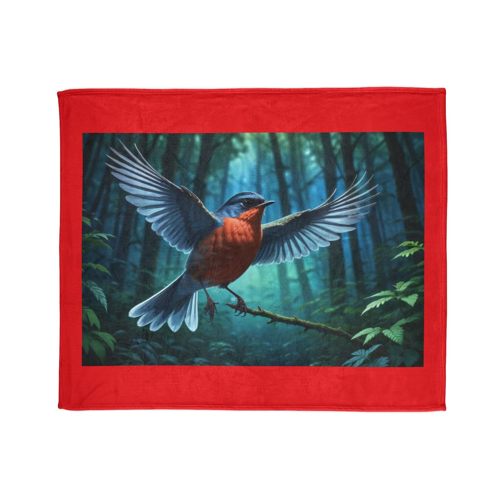 Robin Red Breast Soft Polyester Blanket - Image 5