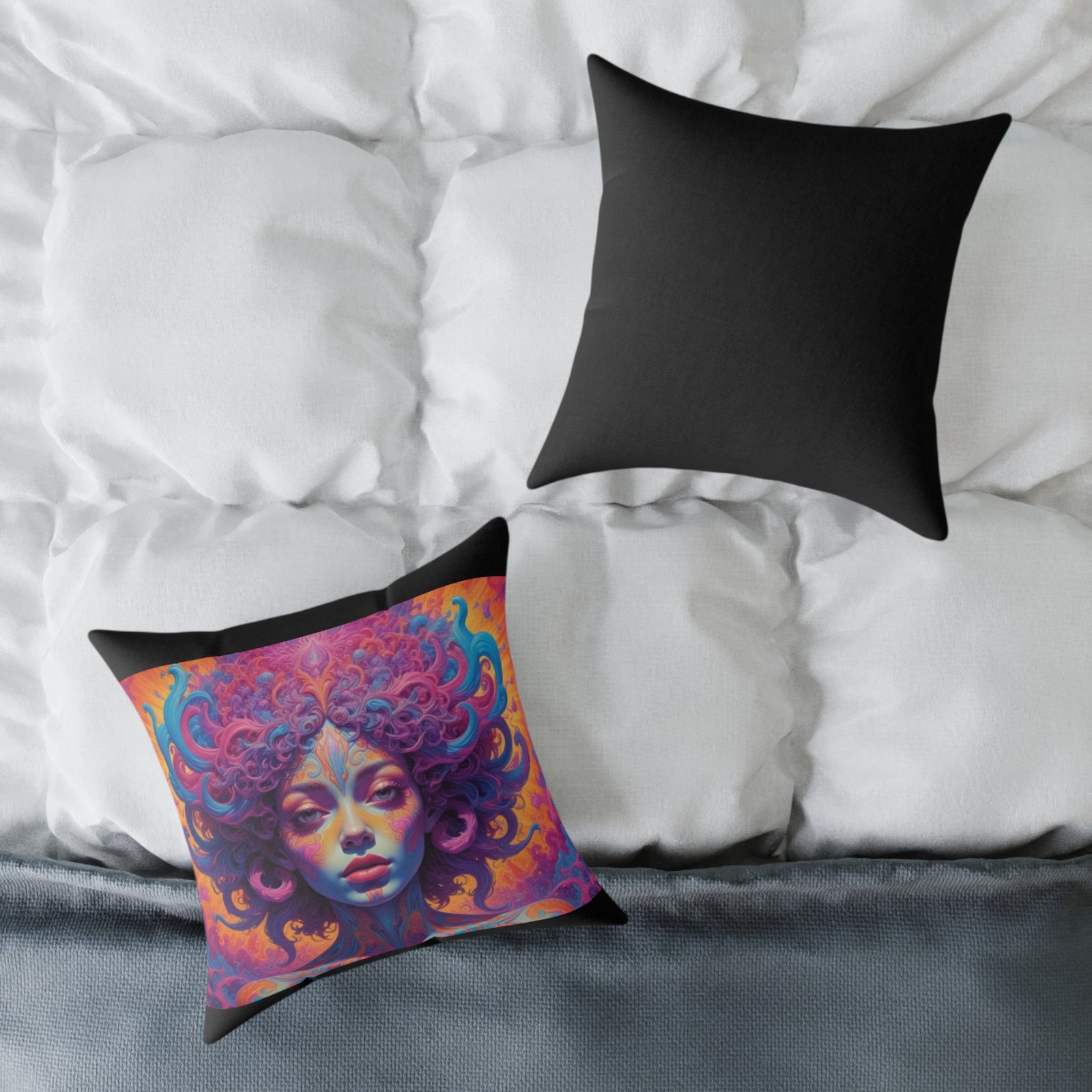 Psychadelic Square Poly Canvas Pillow - Image 8