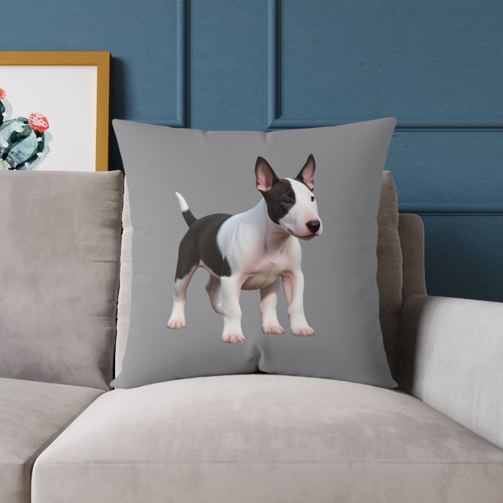 English Bull Terrier Square Poly Canvas Pillow - Image 15