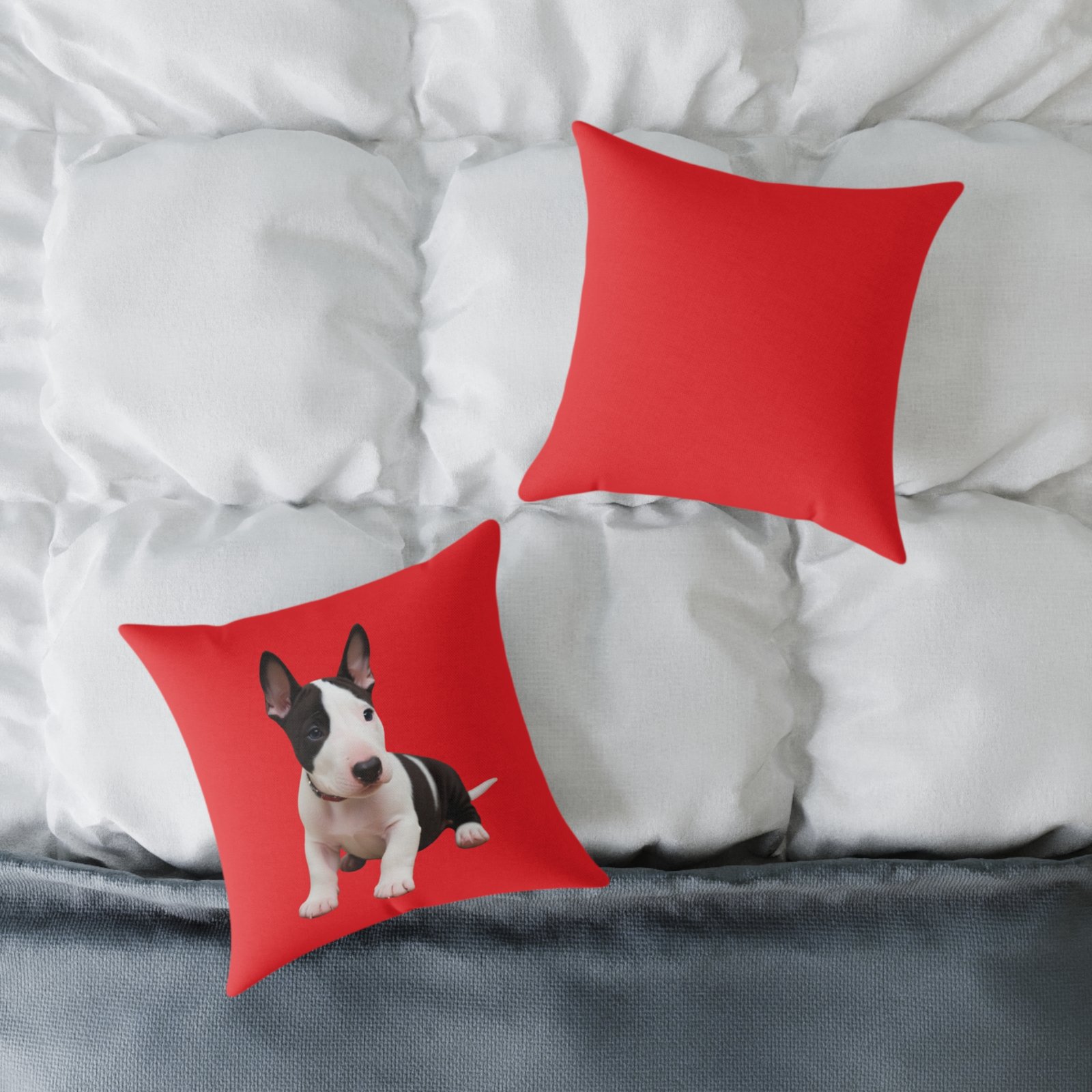 English Bull Terrier Square Poly Canvas Pillow - Image 4