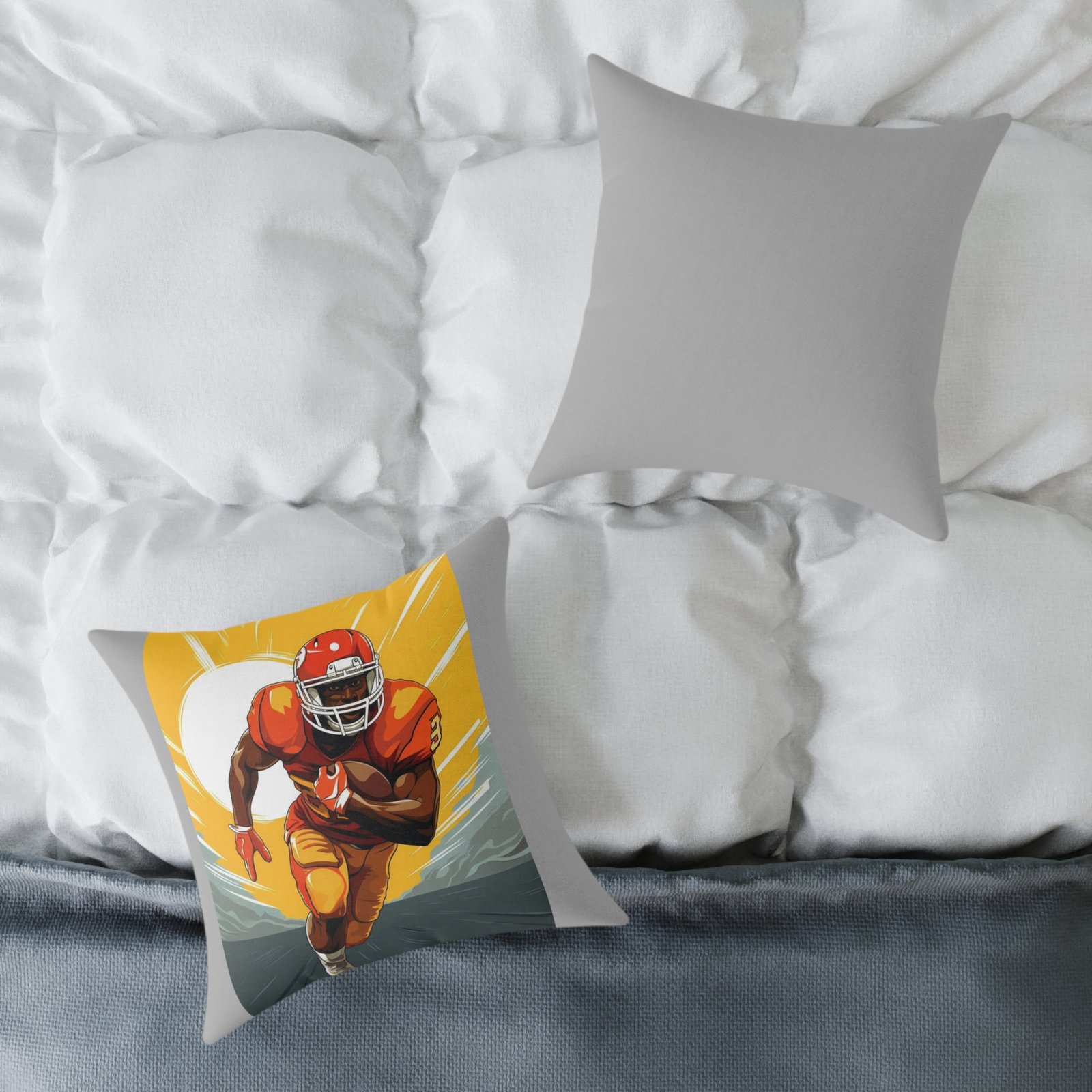 American Football Square Poly Canvas Pillow - Image 8