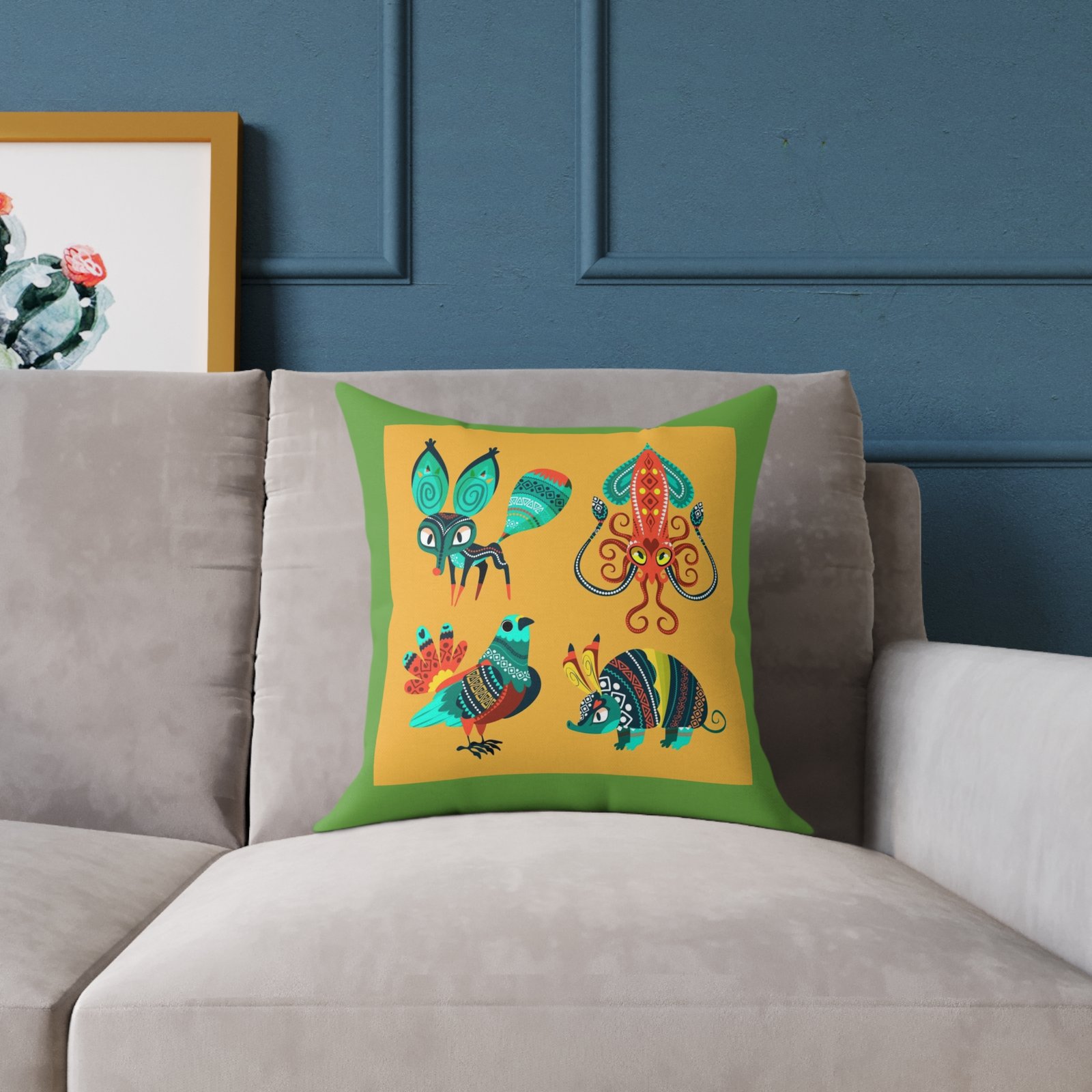 Mexico Square Poly Canvas Pillow - Image 3