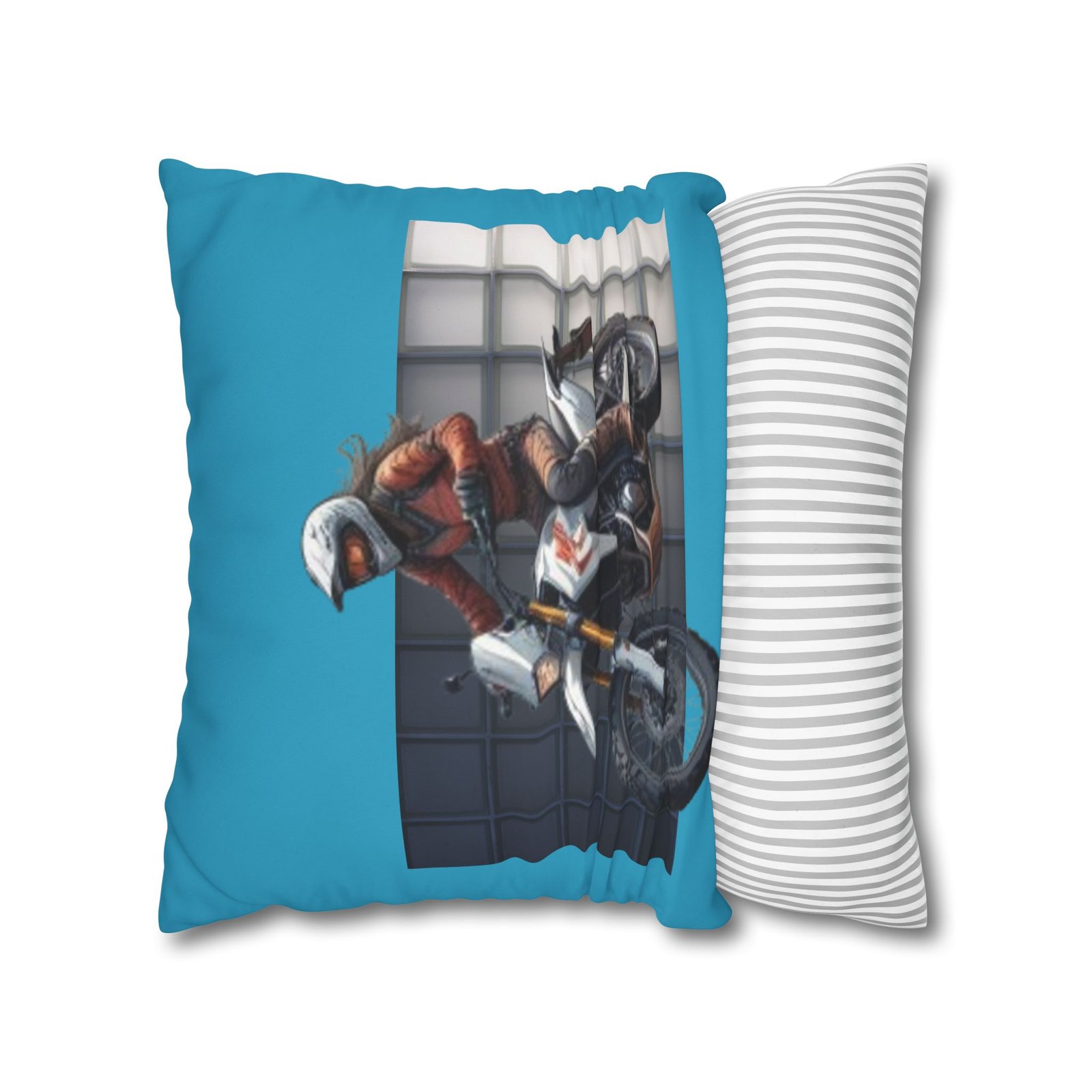 Scrambling Bikes Square Poly Canvas Pillowcase - Image 10