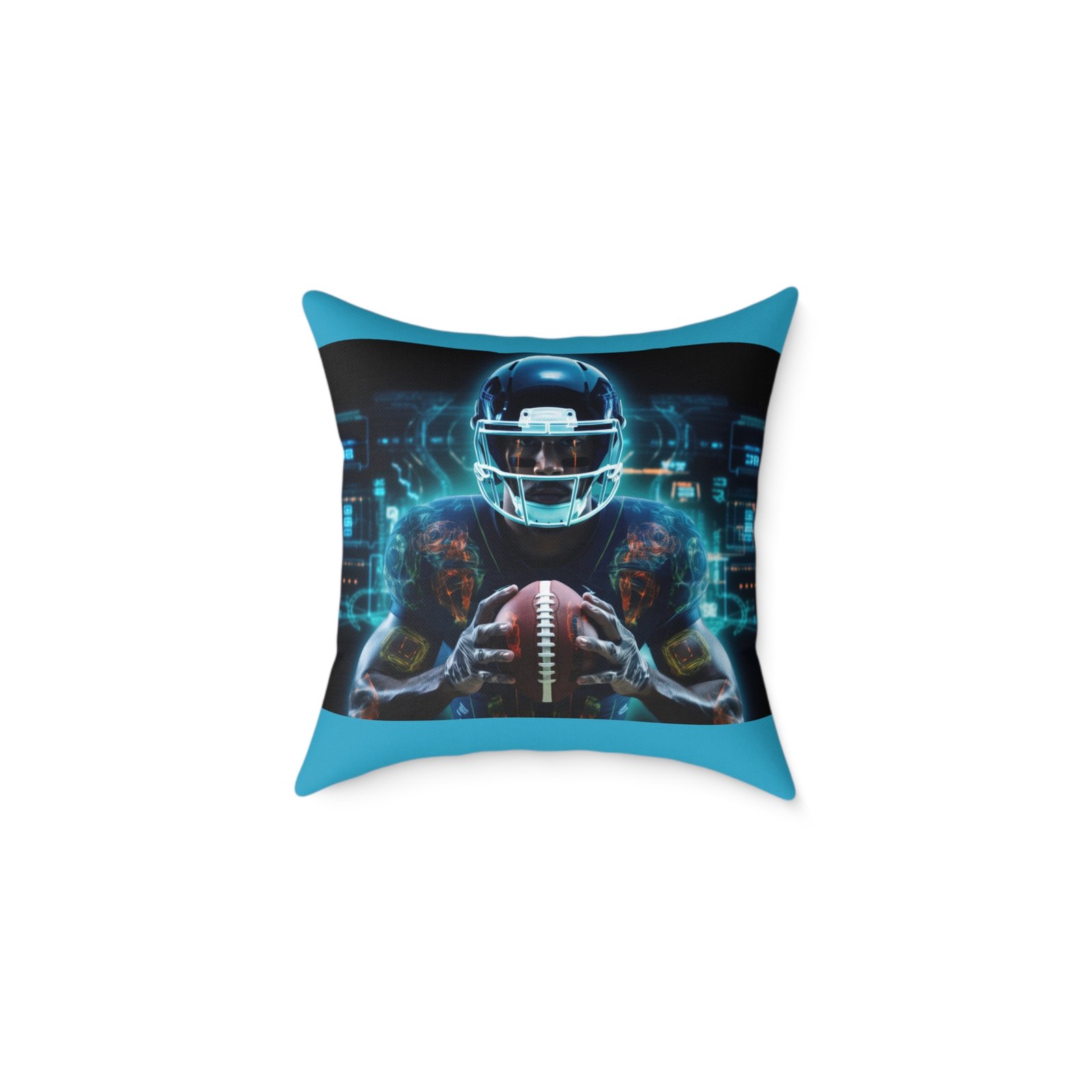 American Football Square Poly Canvas Pillow - Image 5