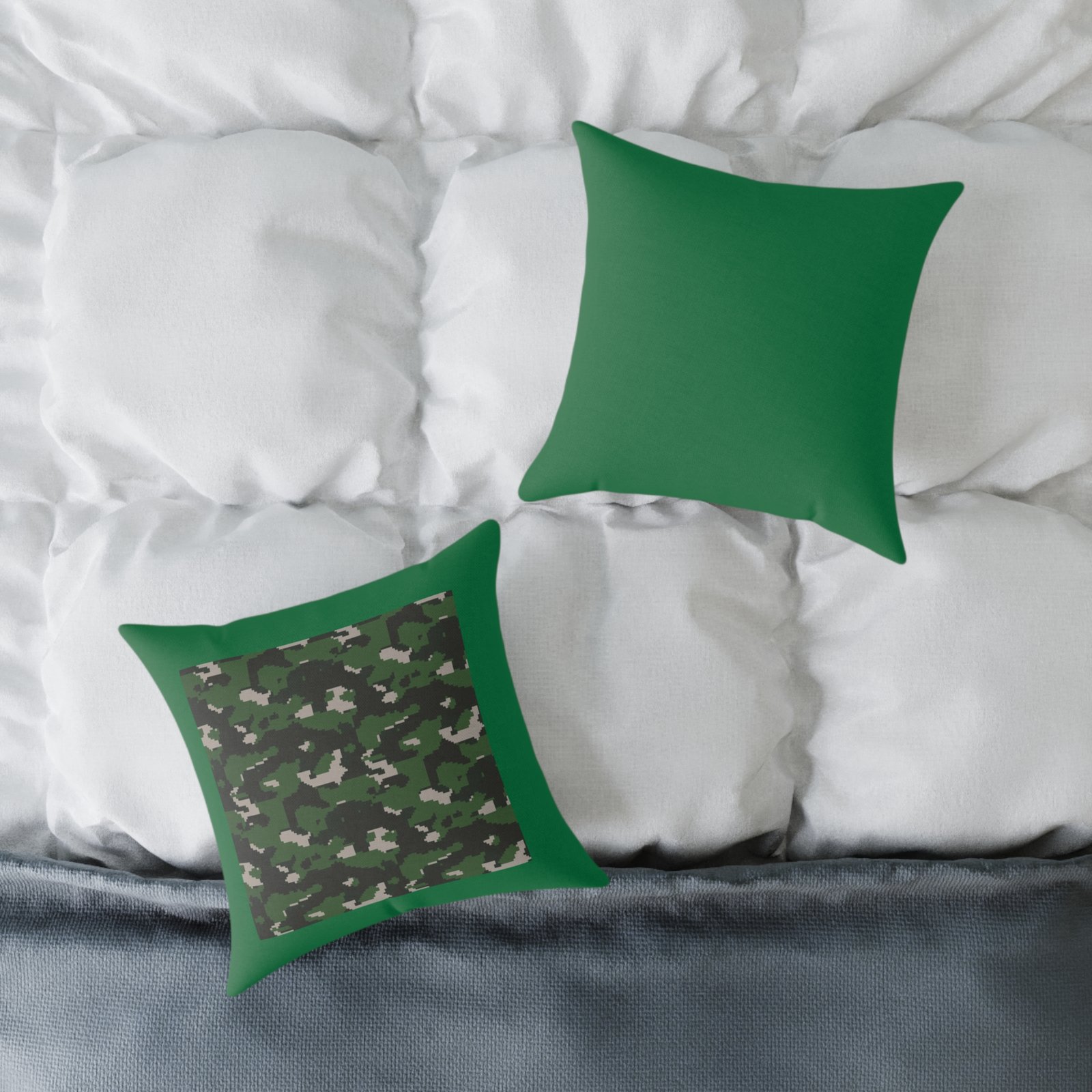 Army Square Poly Canvas Pillow - Image 4