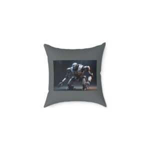 Robot Square Poly Canvas Pillow