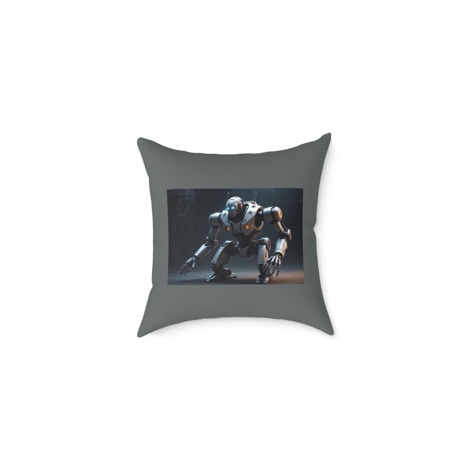 Robot Square Poly Canvas Pillow