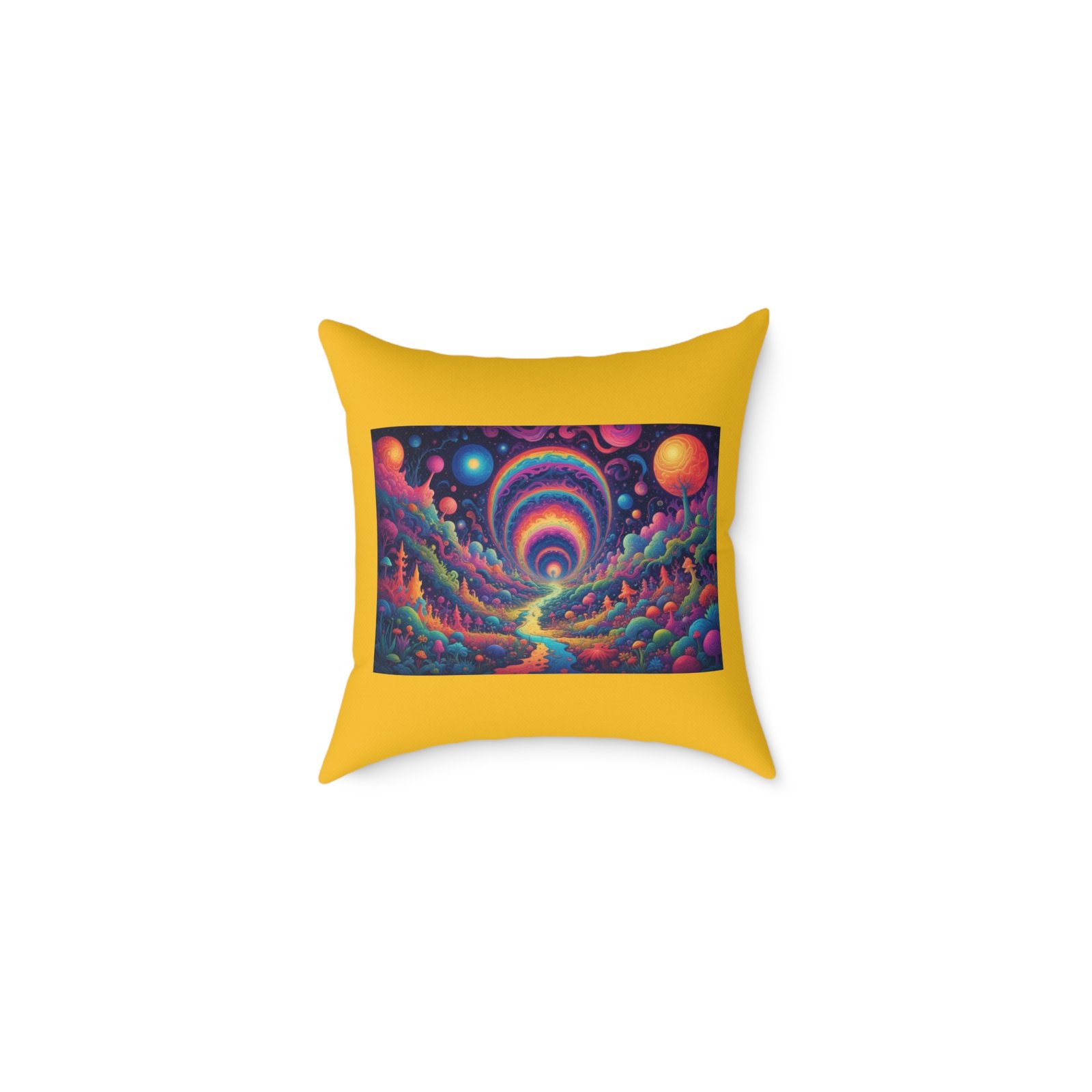 Psychadelic Square Poly Canvas Pillow