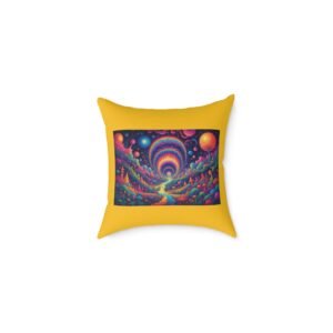 Psychadelic Square Poly Canvas Pillow
