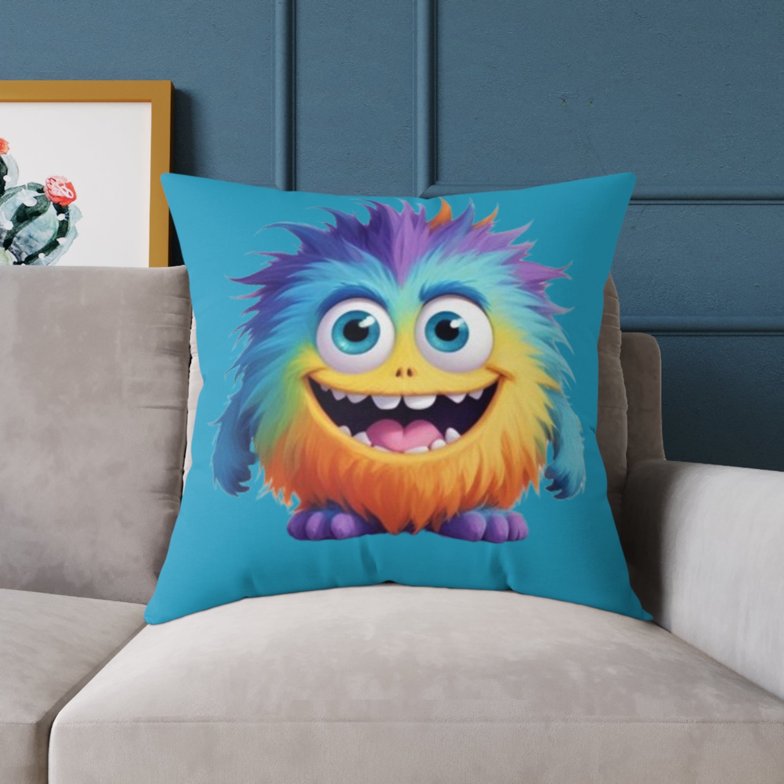 Funny Monster Square Poly Canvas Pillow - Image 19