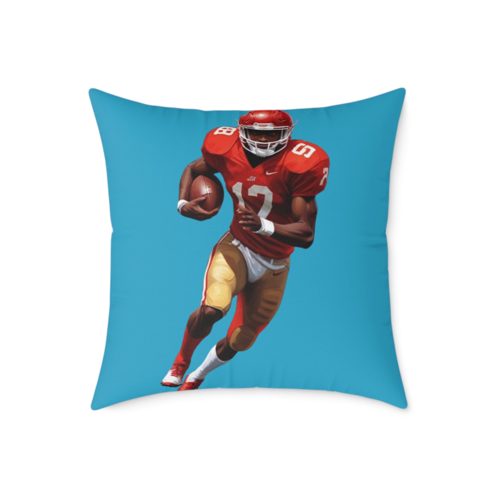 American Football Square Poly Canvas Pillow - Image 13
