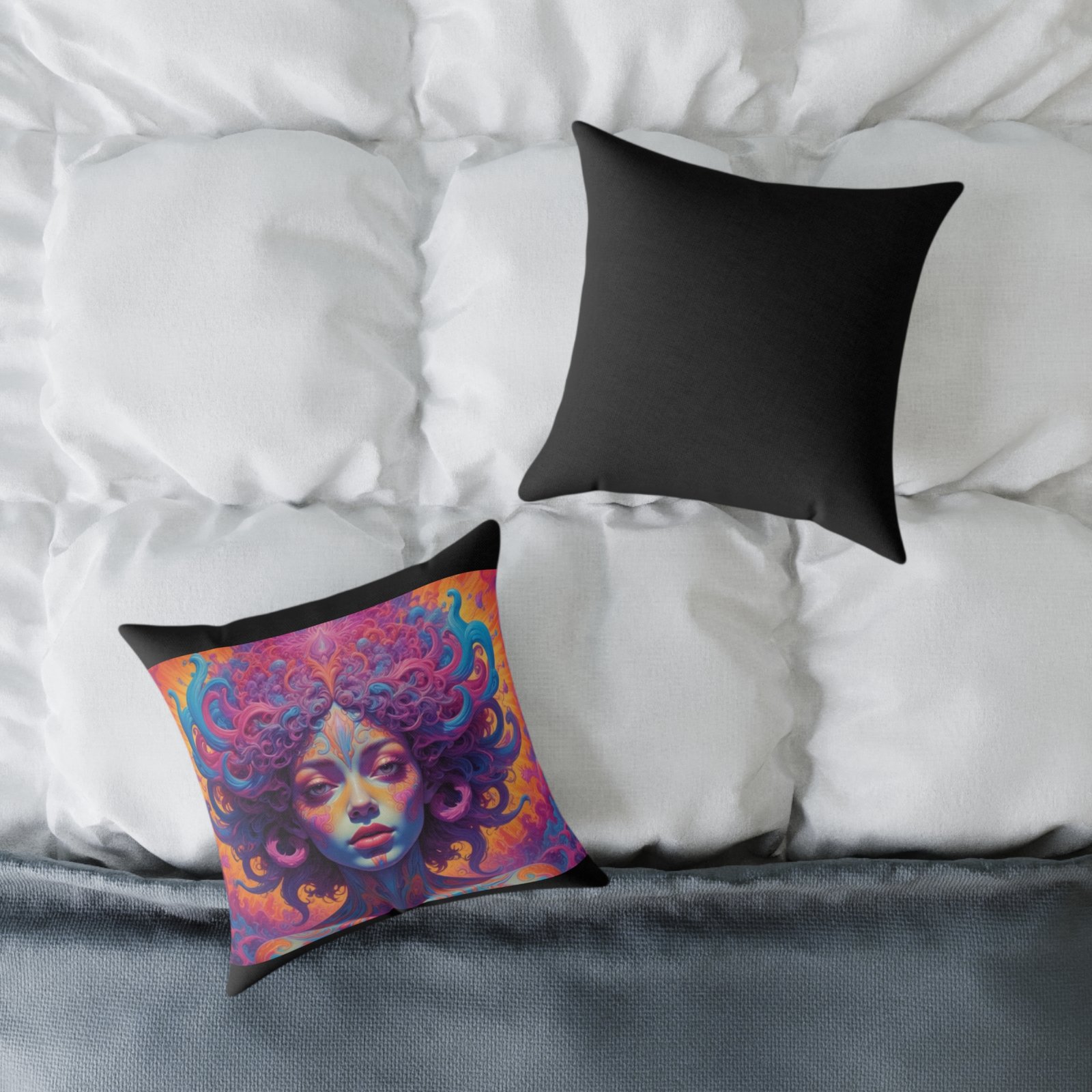 Psychadelic Square Poly Canvas Pillow - Image 4