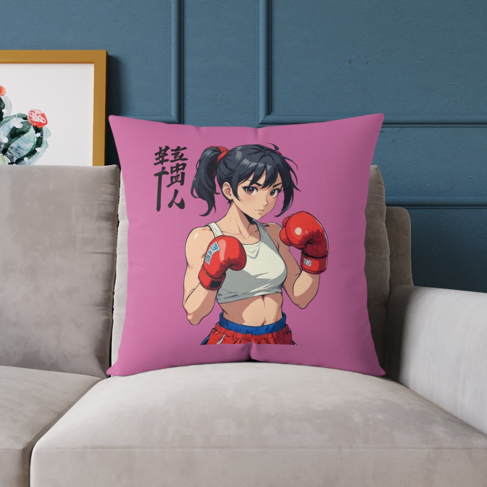 Boxing Square Poly Canvas Pillow - Image 15