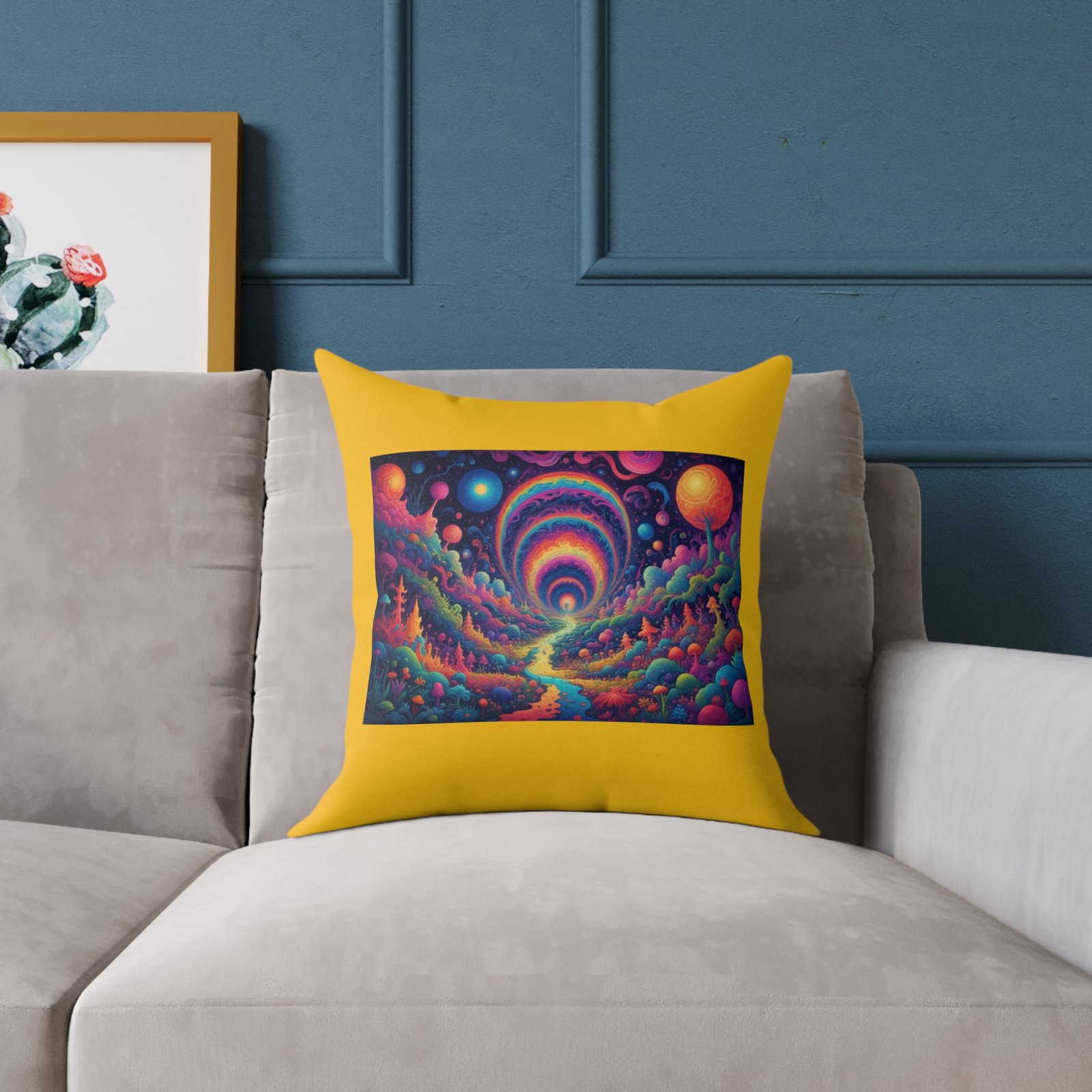 Psychadelic Square Poly Canvas Pillow - Image 7