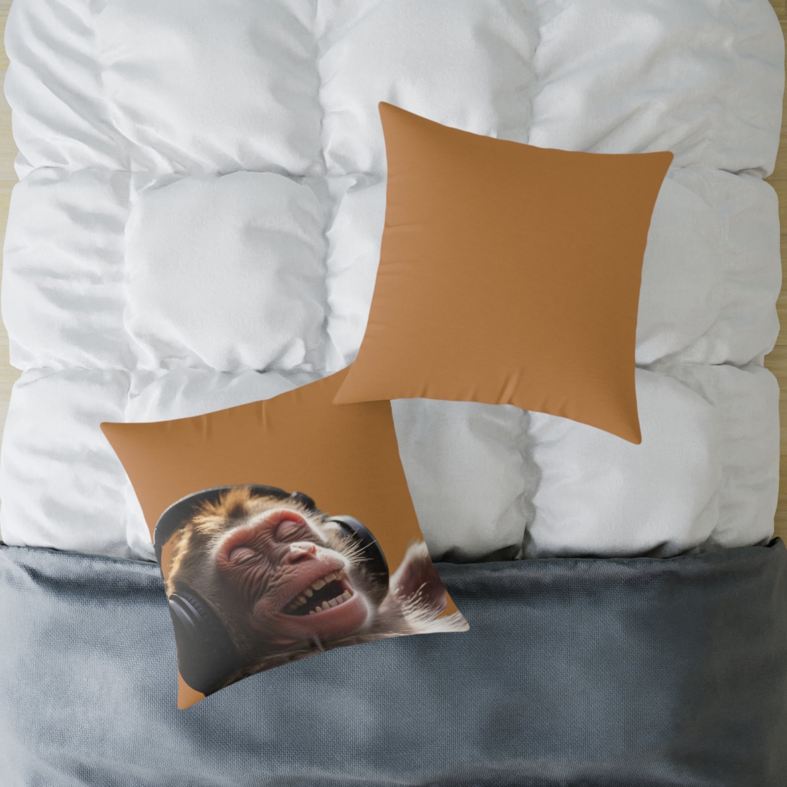 Funny Monkey Poly Canvas Pillow - Image 16