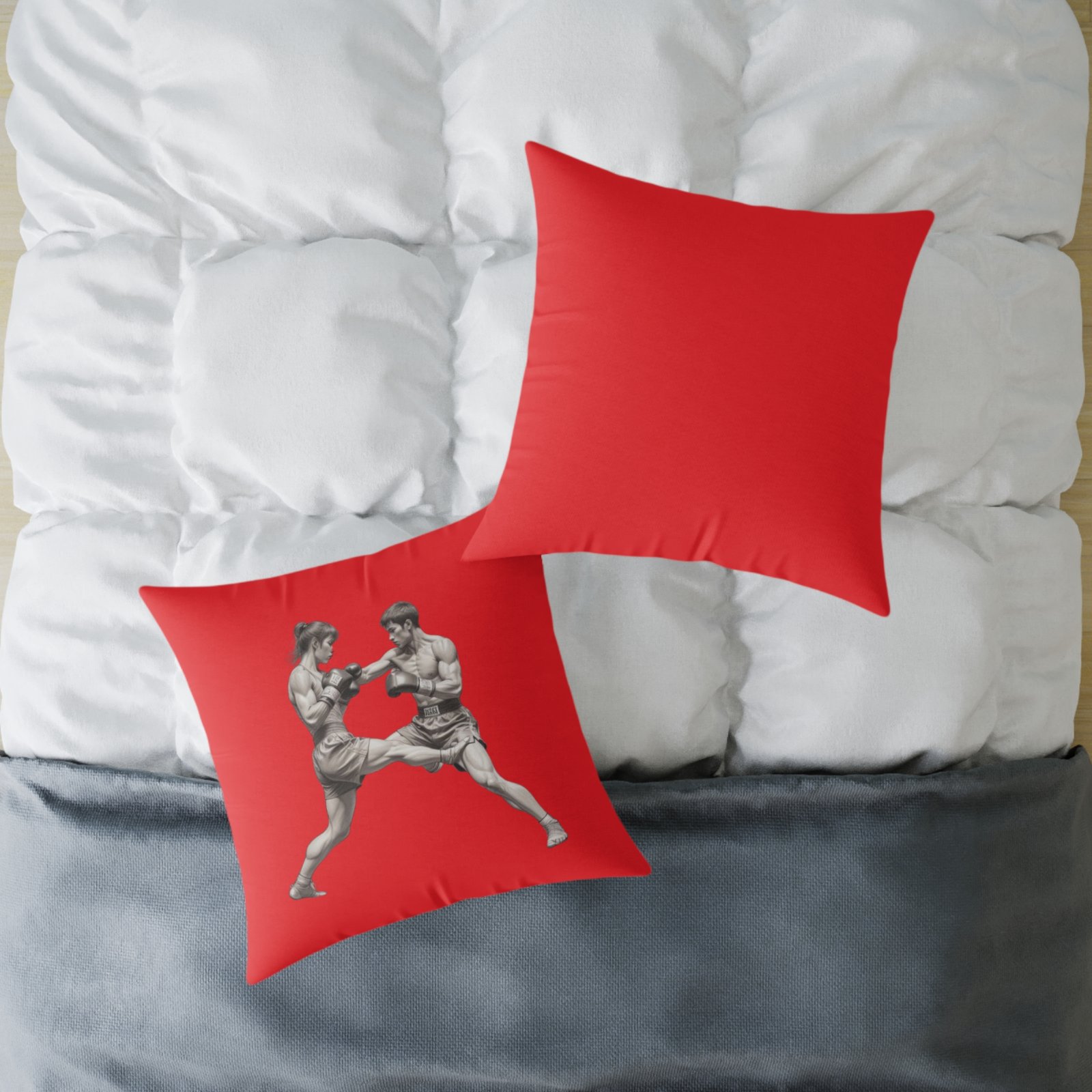 Kickboxing Square Poly Canvas Pillow - Image 16
