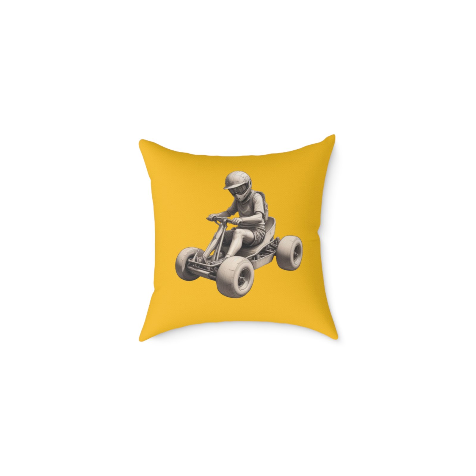 Go Karting Square Poly Canvas Pillow