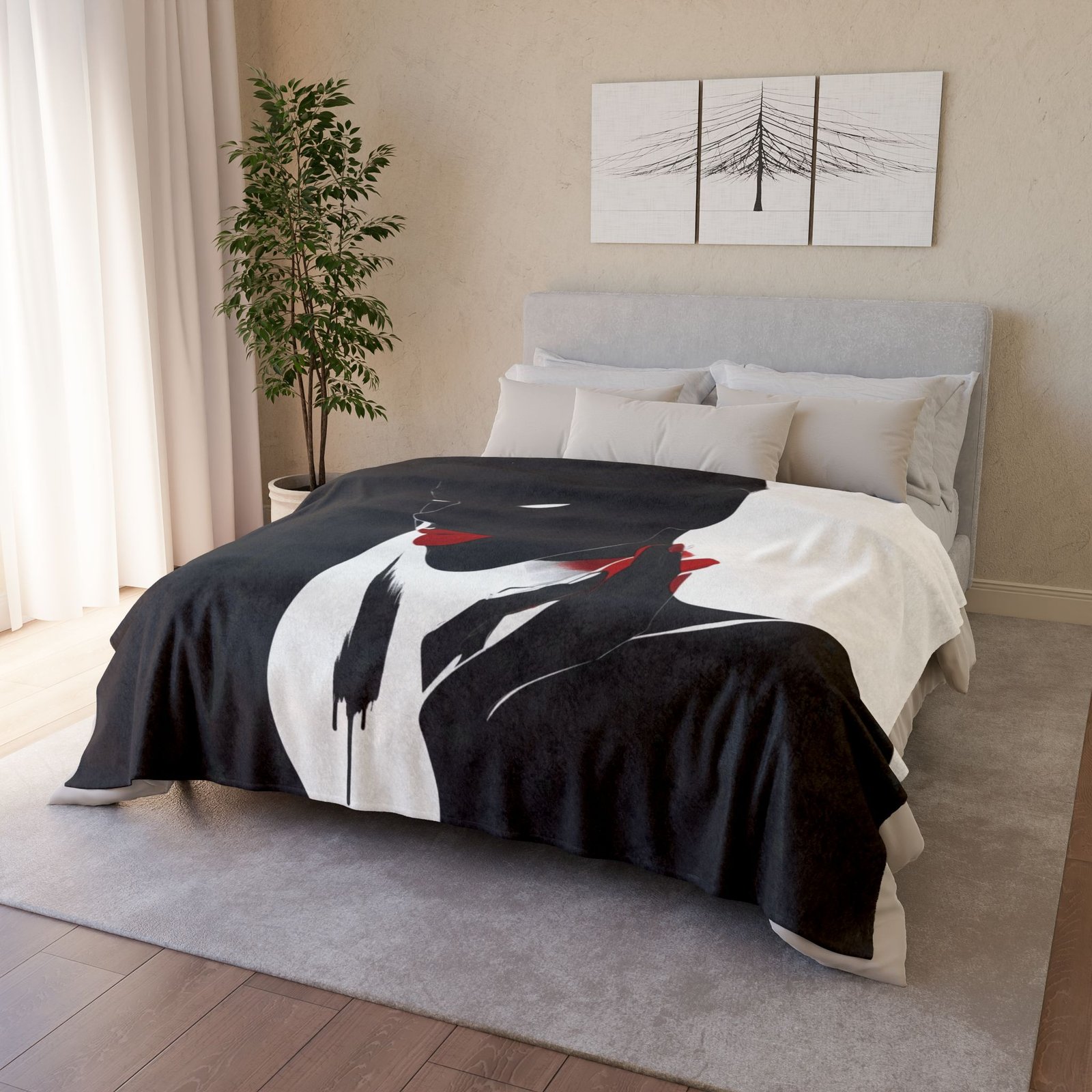Black And White Soft Polyester Blanket - Image 12