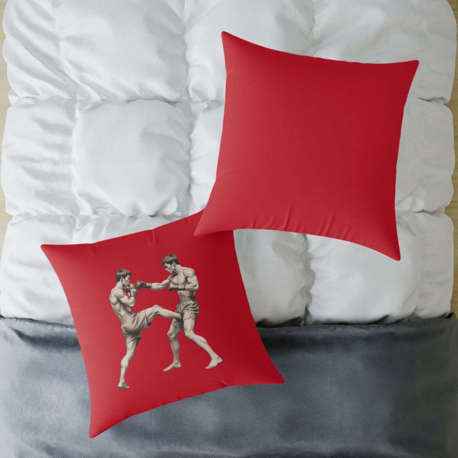 Kickboxing Square Poly Canvas Pillow - Image 20