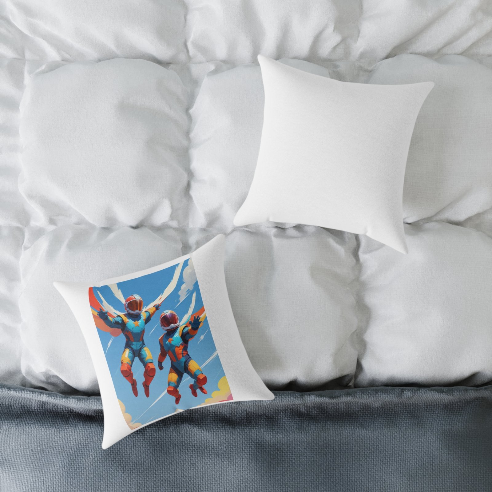 Parachuters Square Poly Canvas Pillow - Image 4