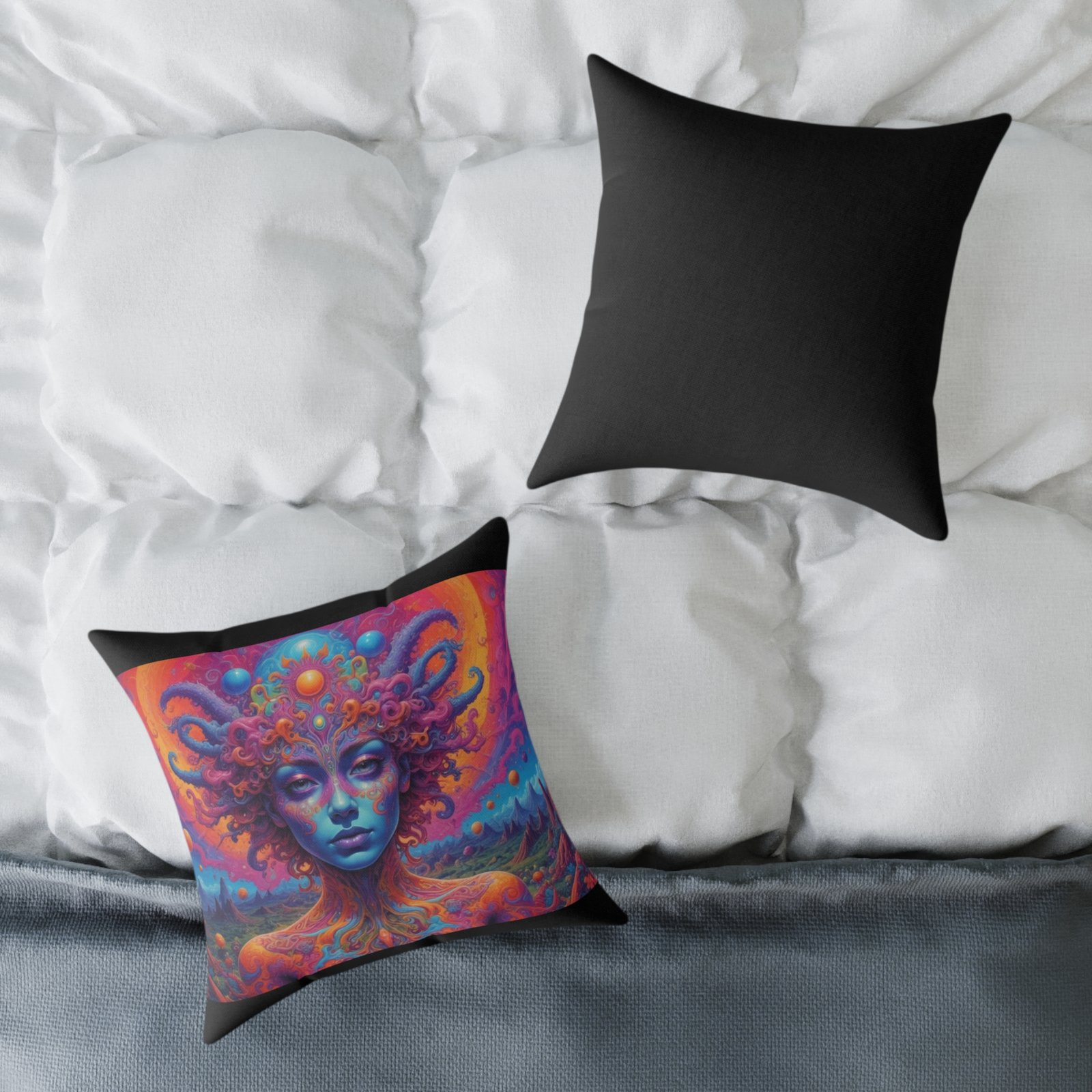 Psychadelic Square Poly Canvas Pillow - Image 8