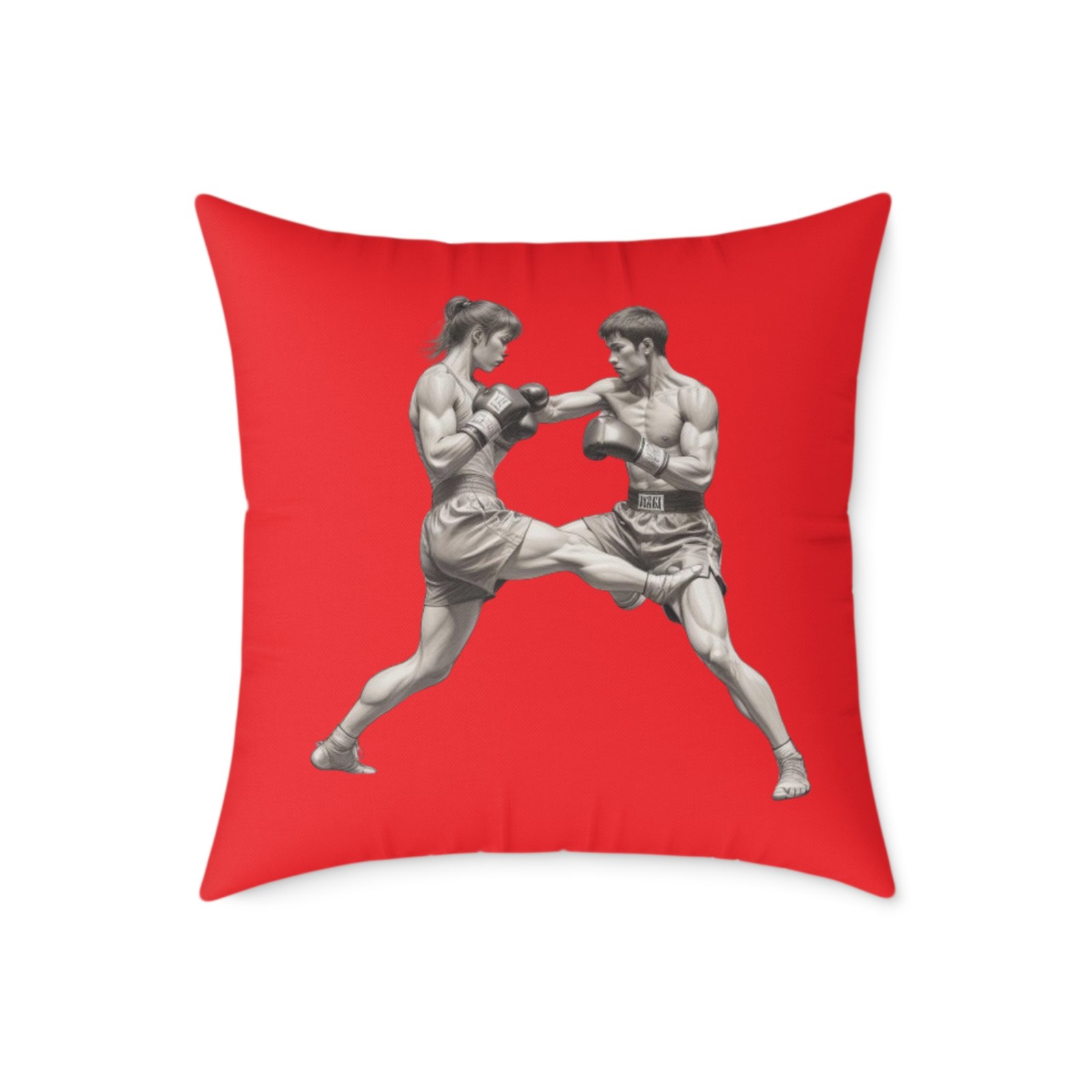 Kickboxing Square Poly Canvas Pillow - Image 13