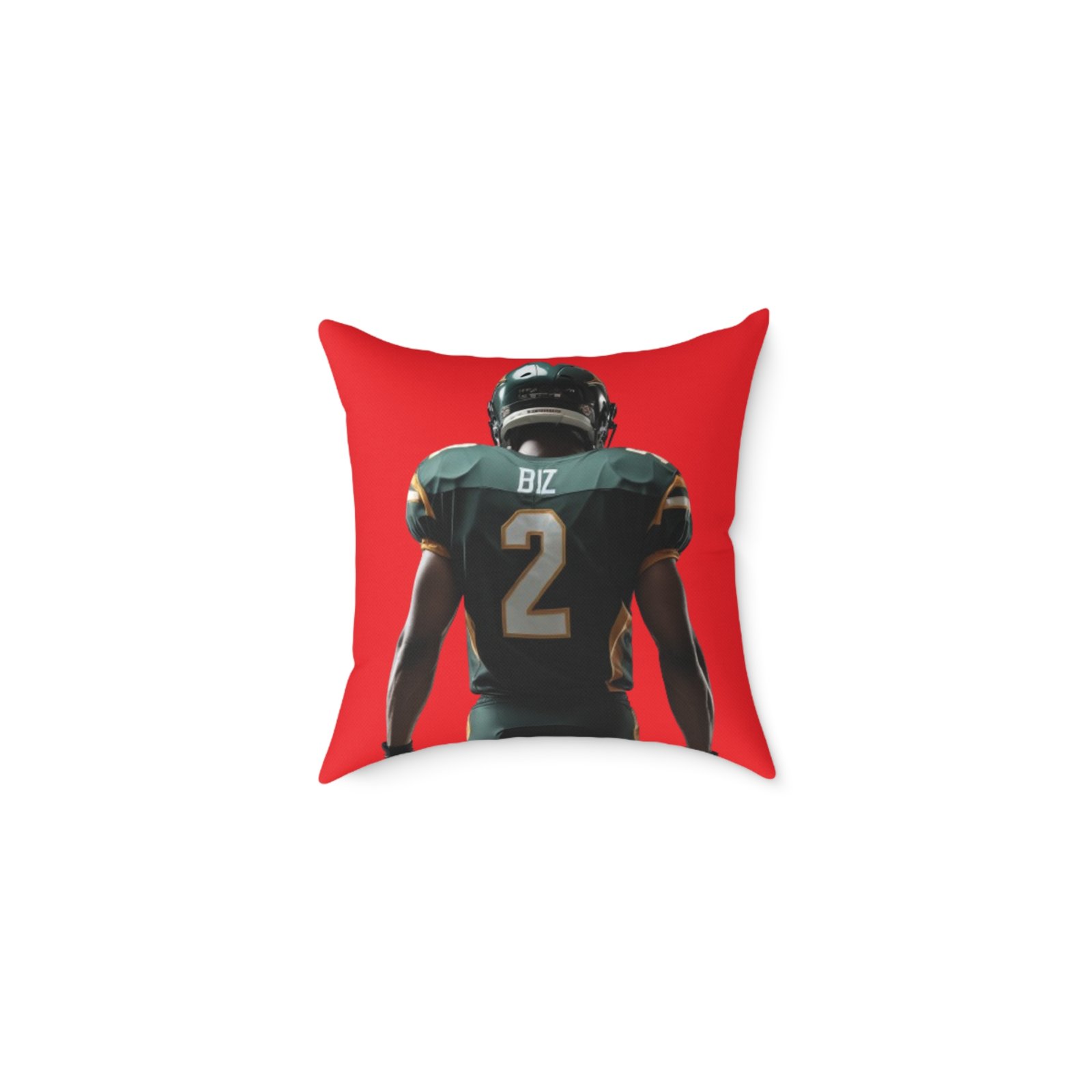American Football Square Poly Canvas Pillow