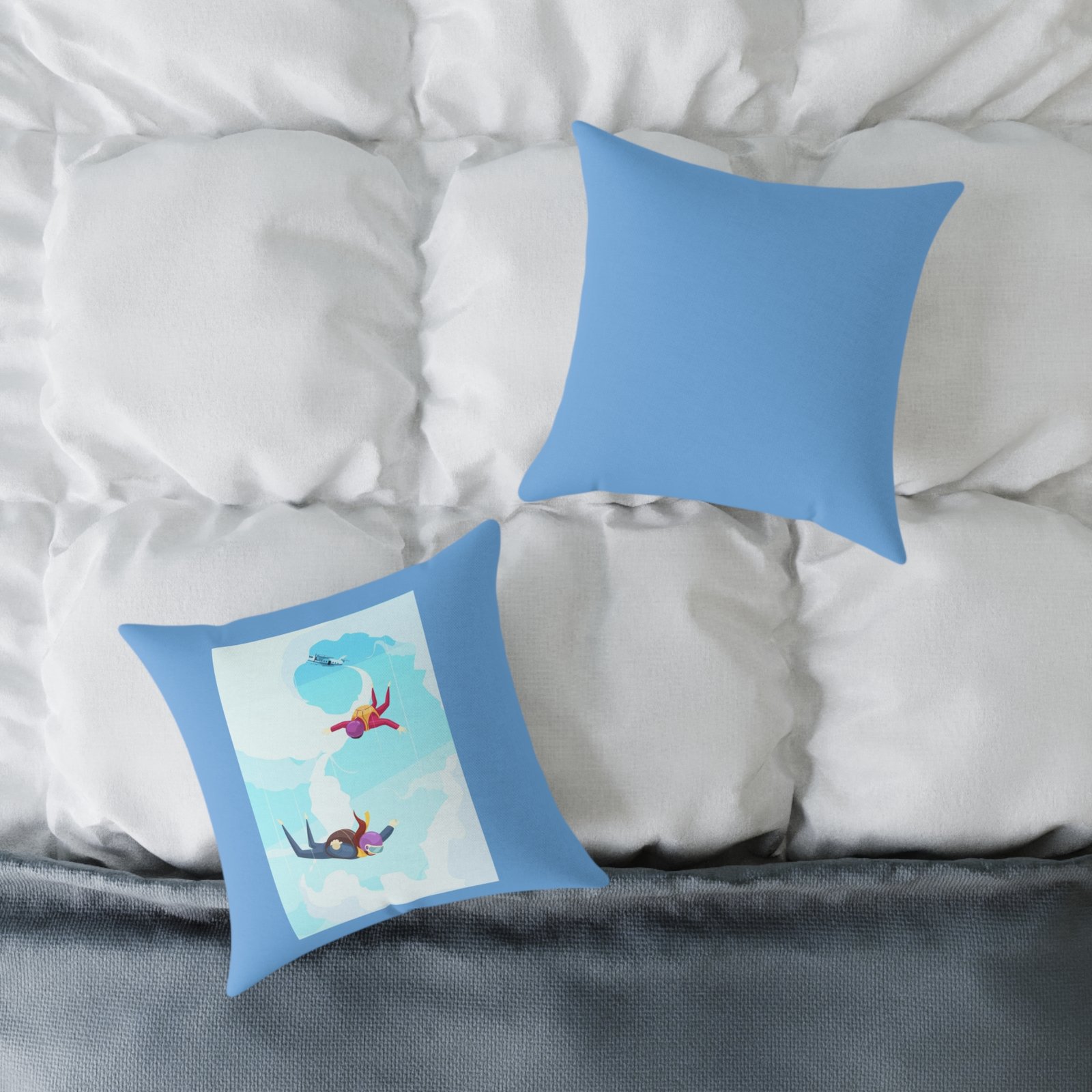 Parachuters Square Poly Canvas Pillow - Image 4