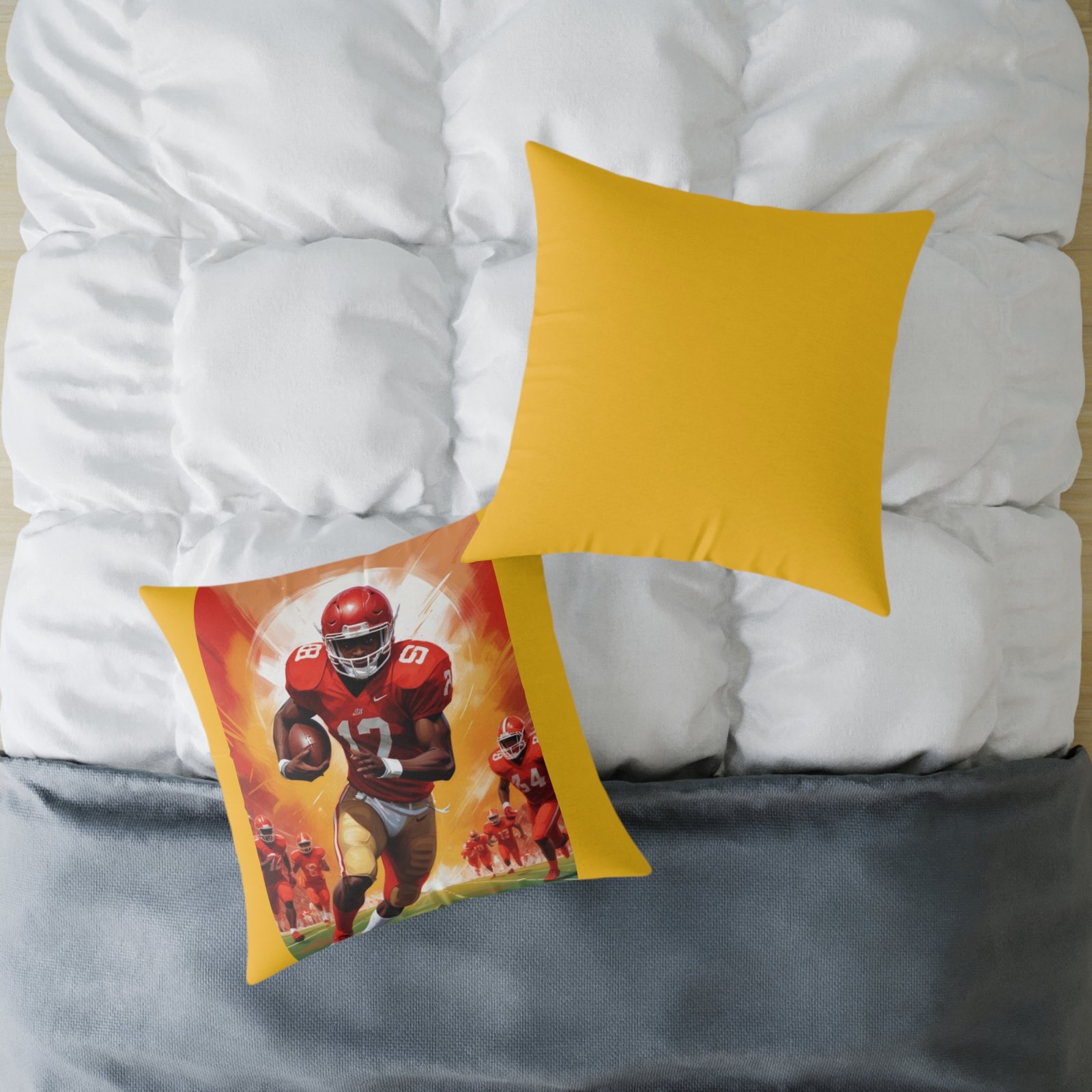 American Football Square Poly Canvas Pillow - Image 16
