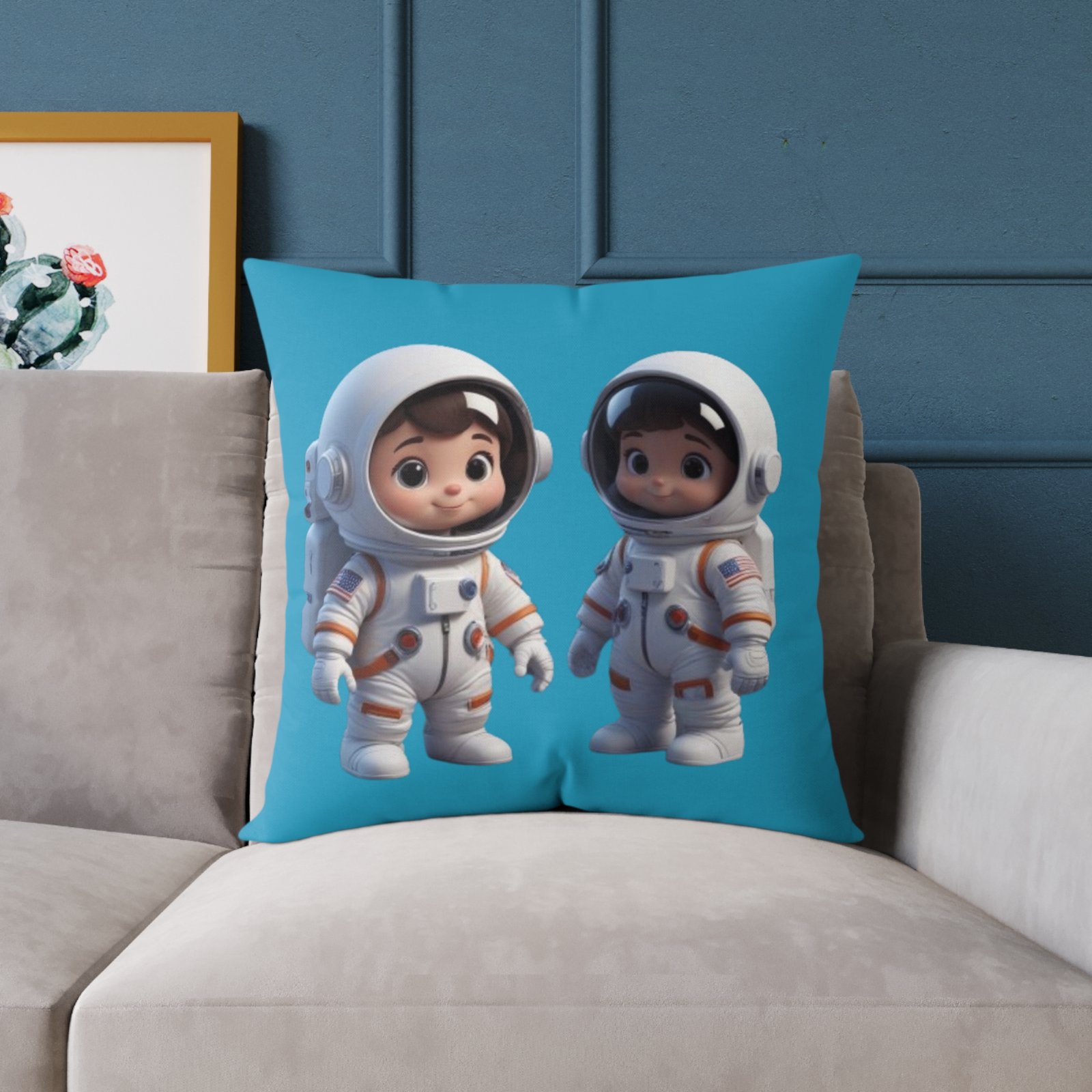 Astronauts Square Poly Canvas Pillow - Image 15