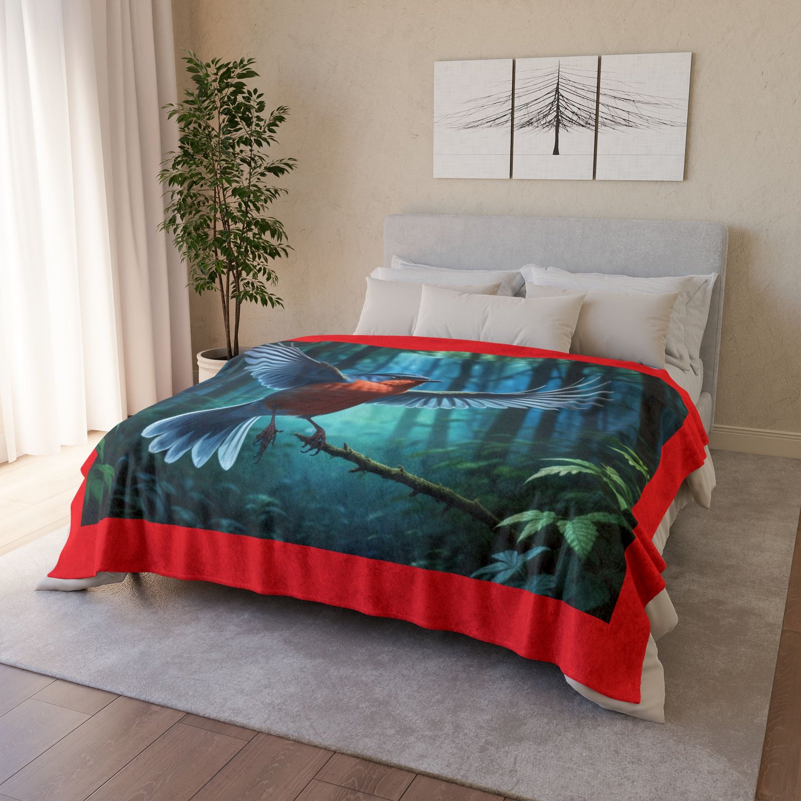 Robin Red Breast Soft Polyester Blanket - Image 12