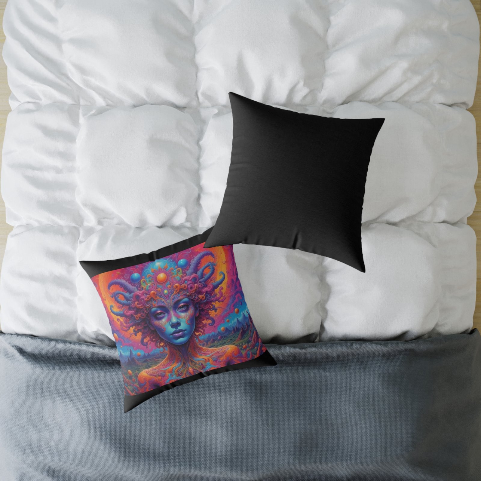 Psychadelic Square Poly Canvas Pillow - Image 12