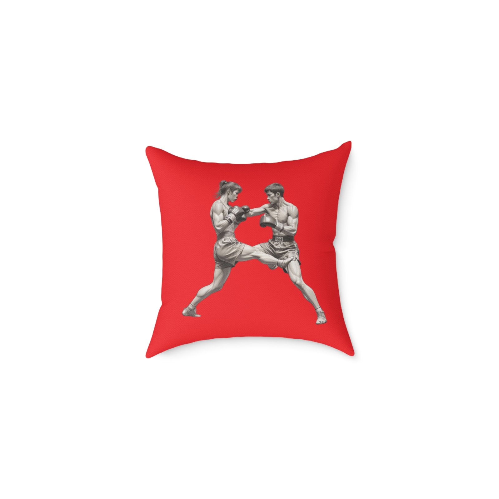 Kickboxing Square Poly Canvas Pillow
