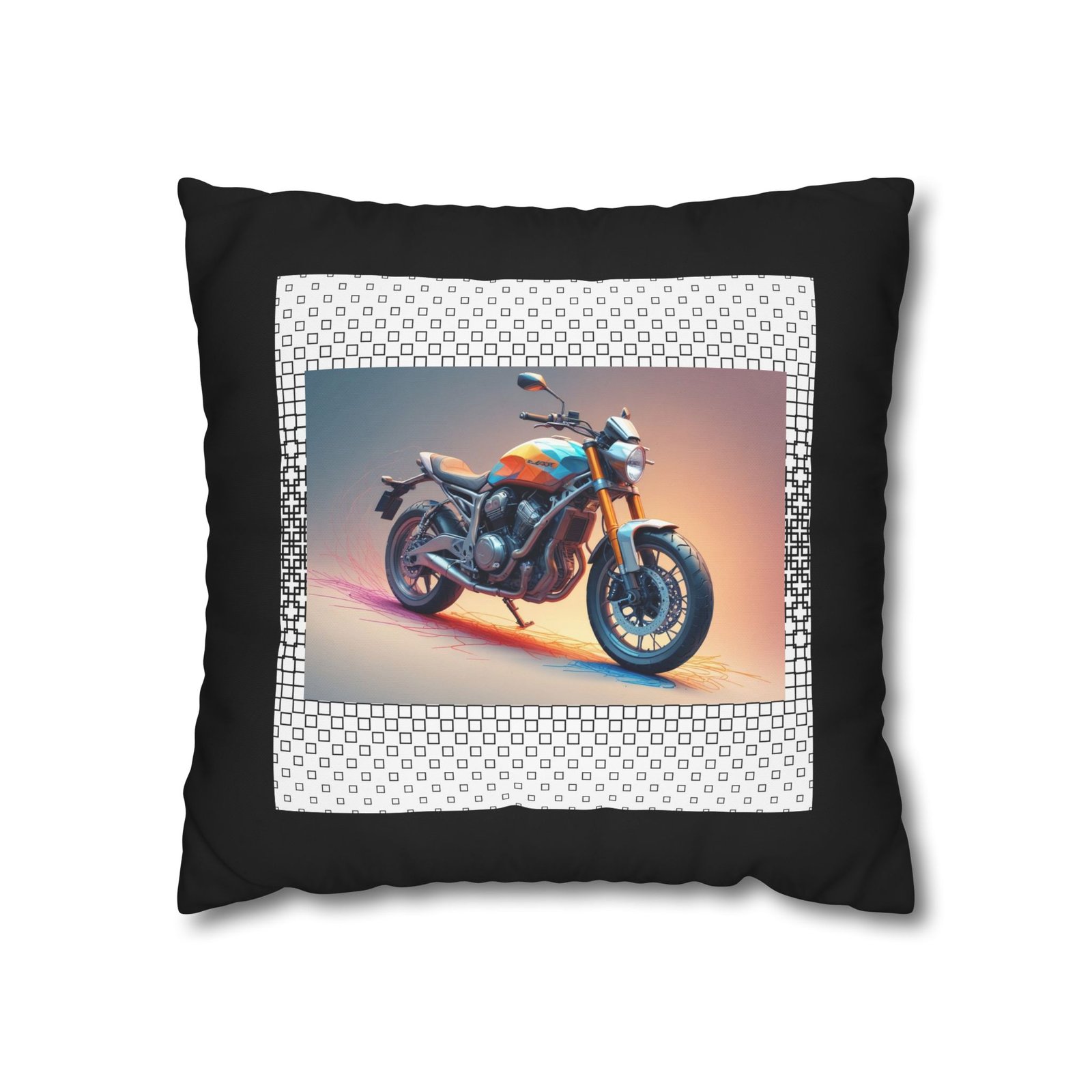 Scrambling Bikes Square Poly Canvas Pillowcase - Image 5