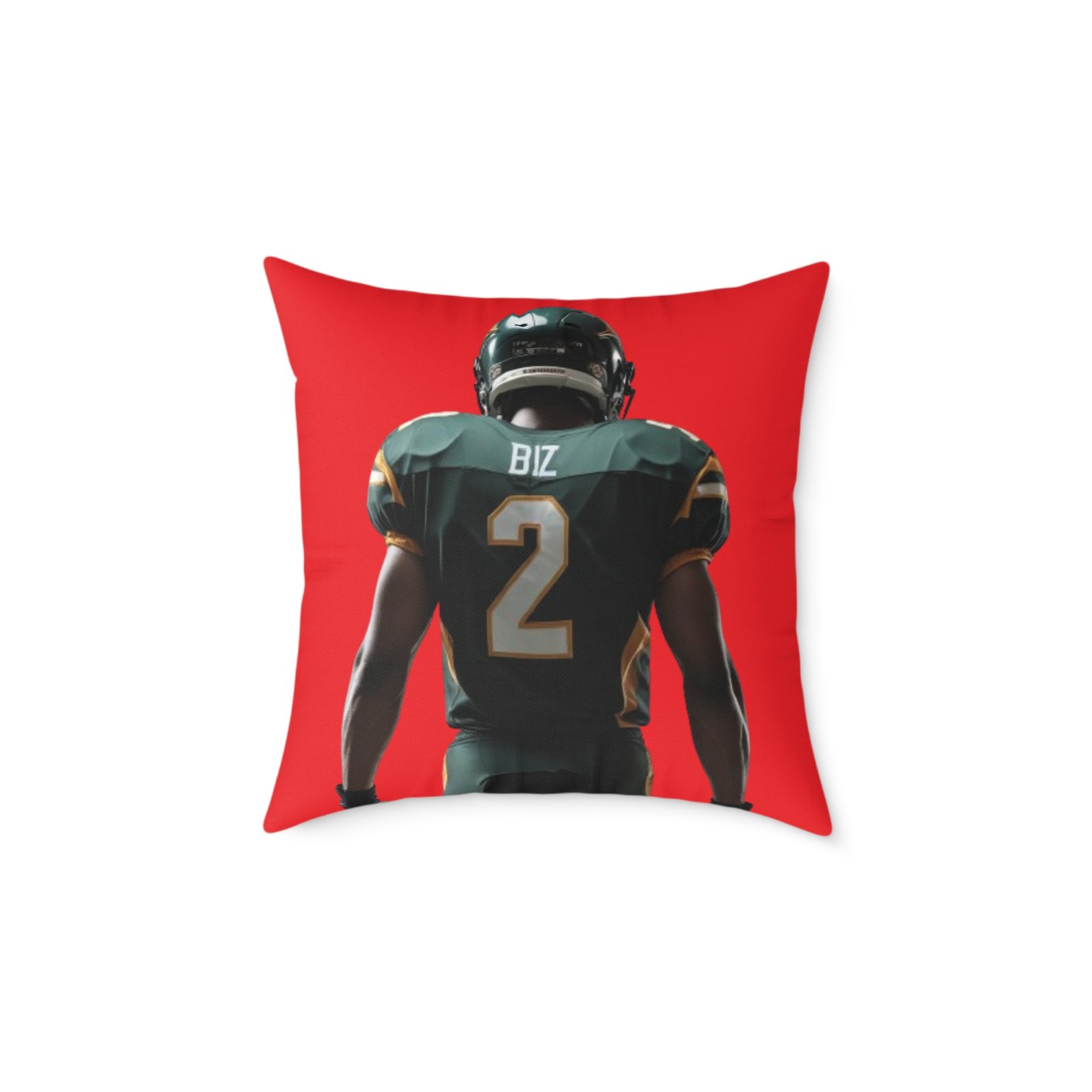 American Football Square Poly Canvas Pillow - Image 9
