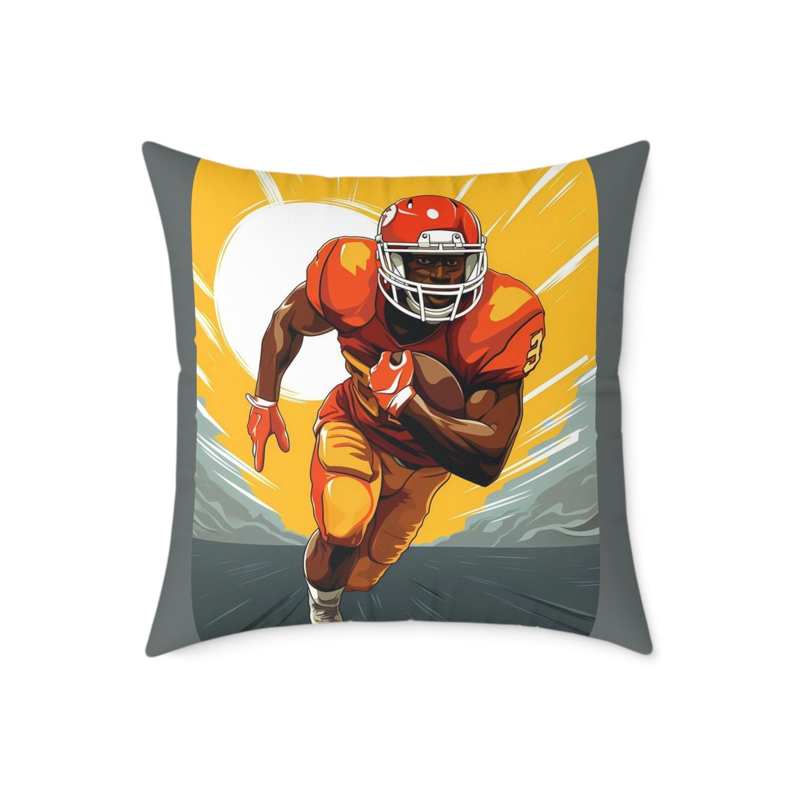 American Football Square Poly Canvas Pillow - Image 13