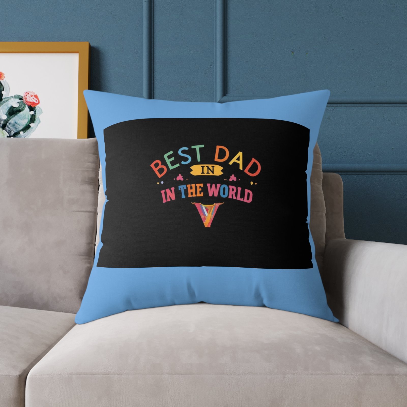 Best Dad Square Poly Canvas Pillow - Image 19
